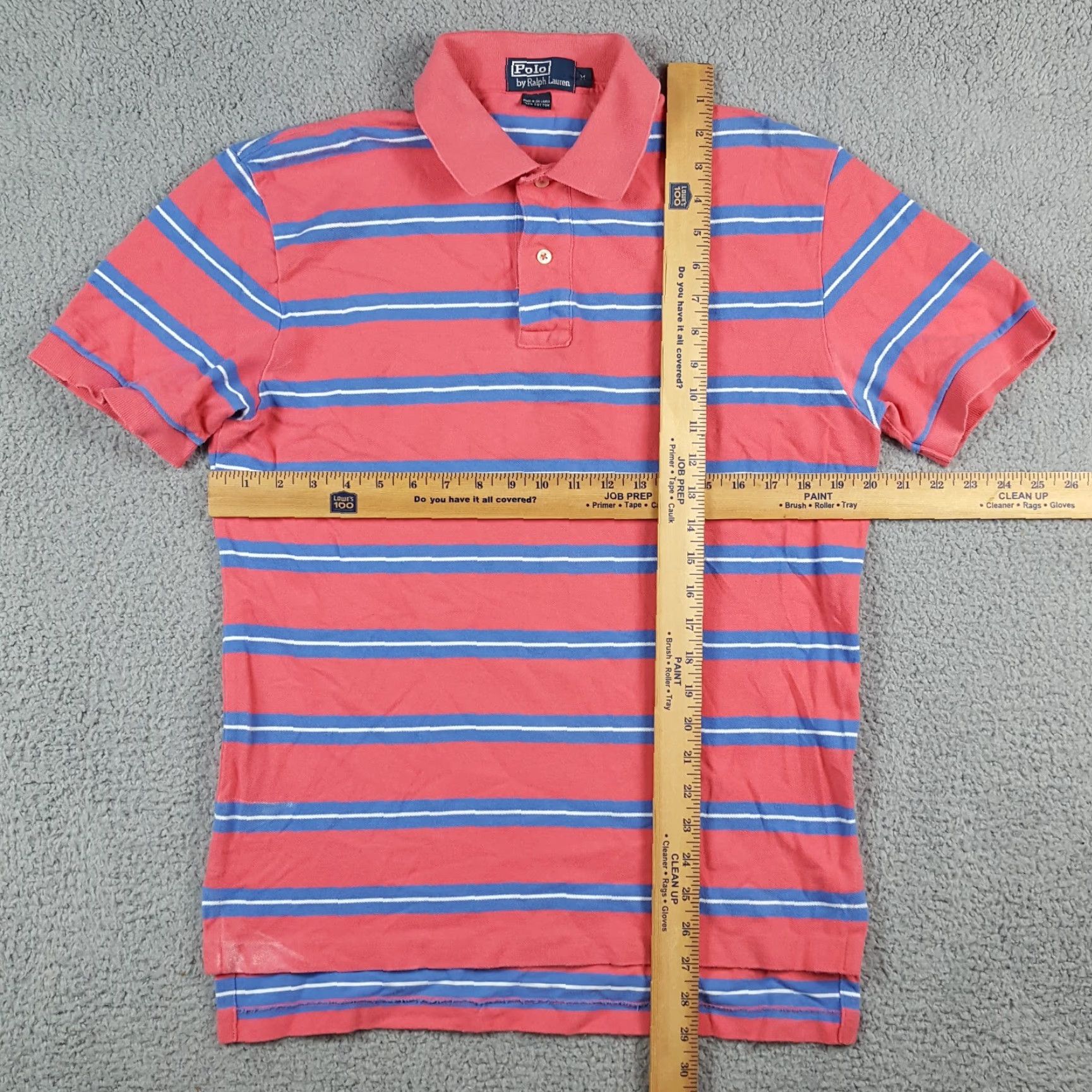 Ralph Lauren VINTAGE Ralph Lauren Polo Shirt Men M Pink Striped Pony Logo 90s Grunge Preppy Skate Size US M / EU 48-50 / 2 - 6 Thumbnail