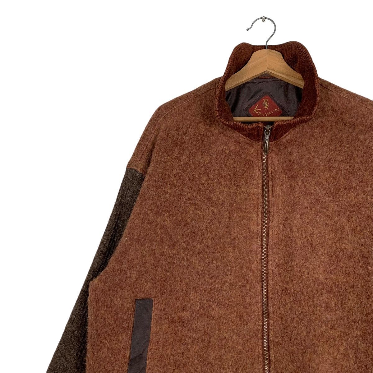Japanese Brand KEN VALIDO Brown Wool Turtleneck Bomber Jacket #1234-C56 Size US L / EU 52-54 / 3 - 6 Thumbnail