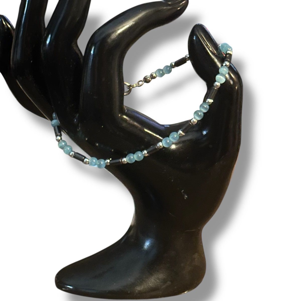 Other Blue cats eye and hematite bead anklet Size ONE SIZE - 4 Thumbnail
