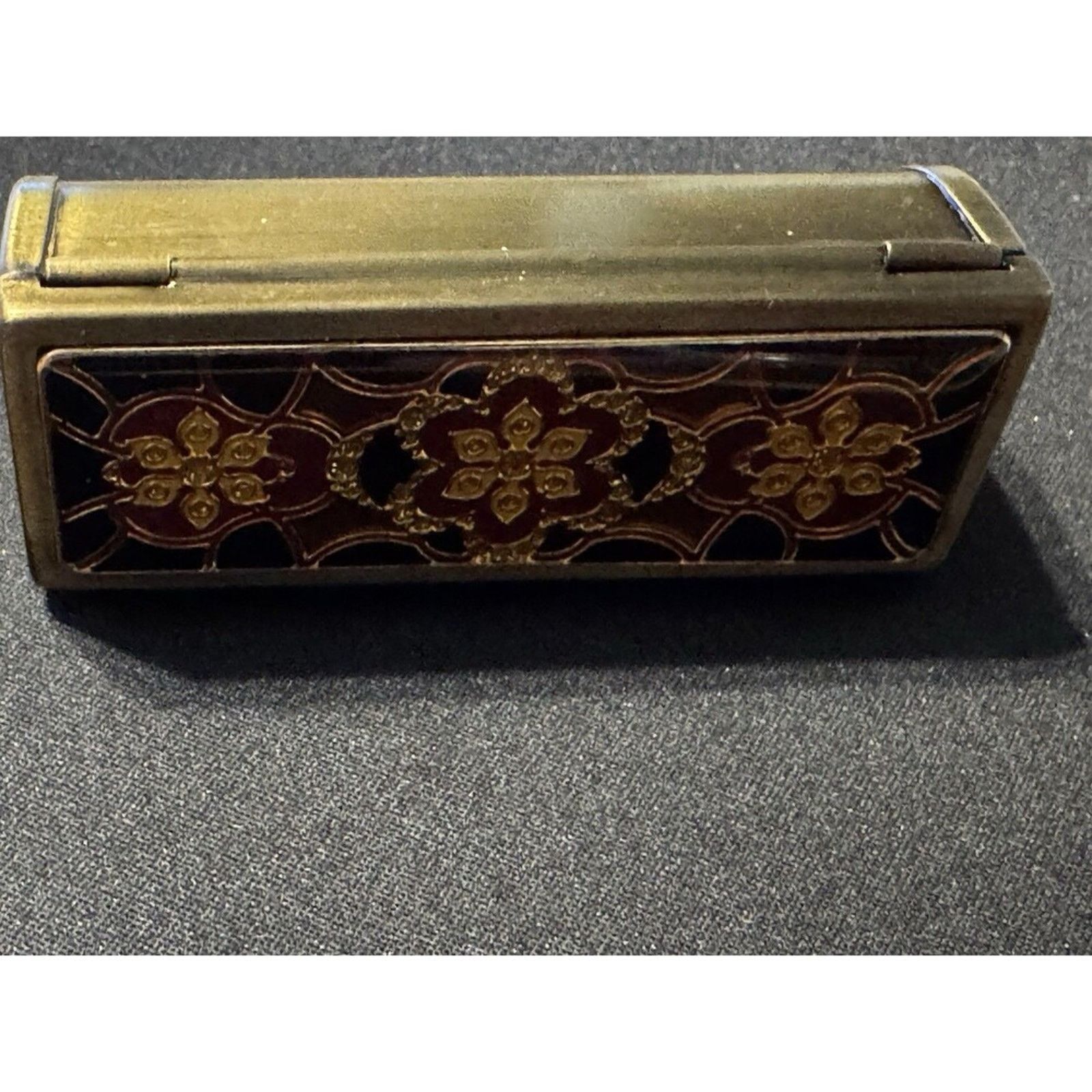 Other Vintage Brass Lipstick Holder Damascene Mirror/Velvet inside Size ONE SIZE - 2 Thumbnail