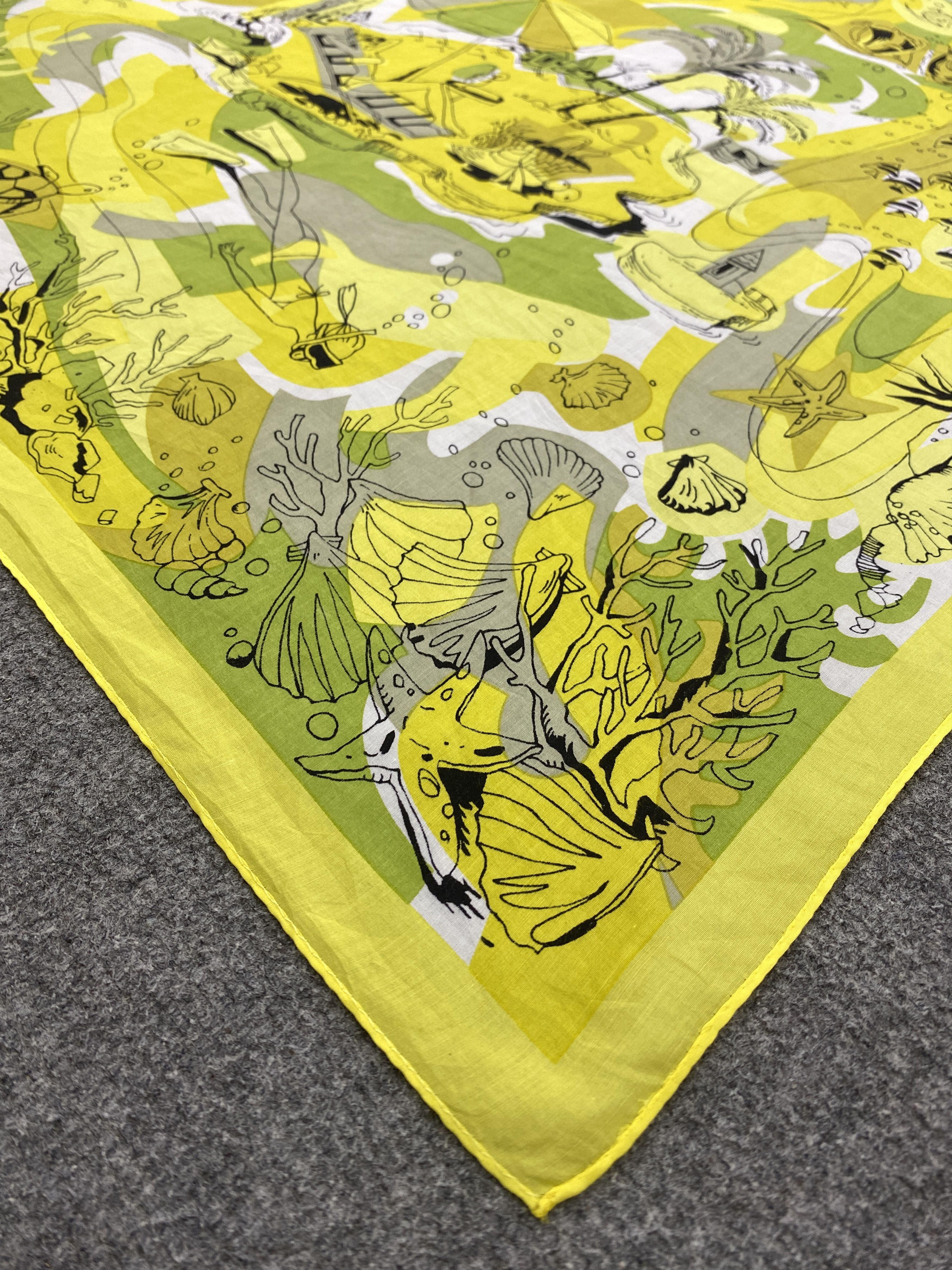 Japanese Brand Vintage Japanese Brand Deep Ocean Silk Scarf SN0134 Size ONE SIZE - 4 Thumbnail