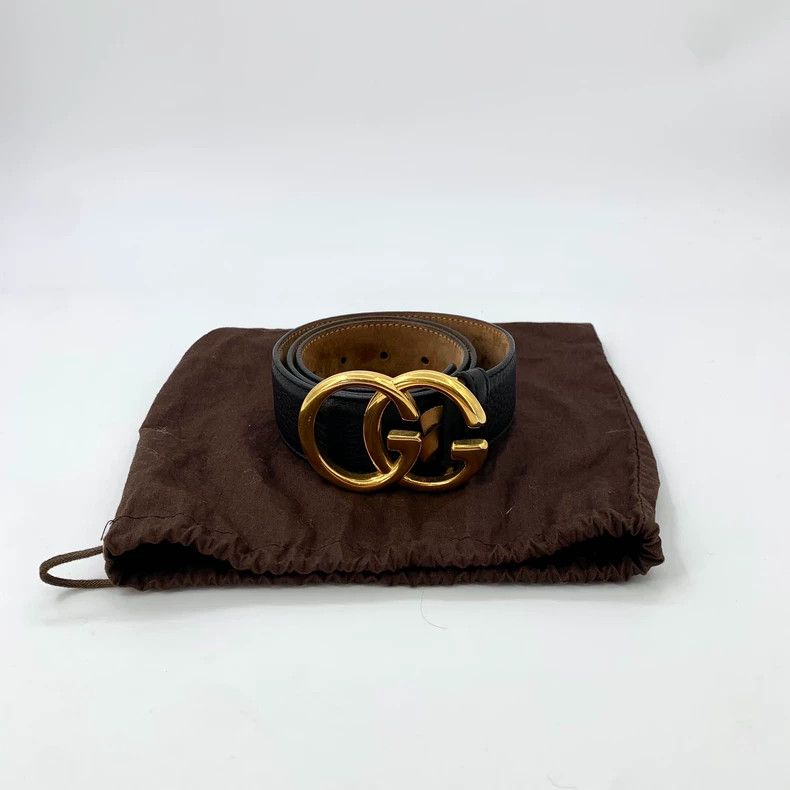 Gucci Gucci Black double G smooth gold buckle belt 2502-Nextarrow Size ONE SIZE - 7 Thumbnail