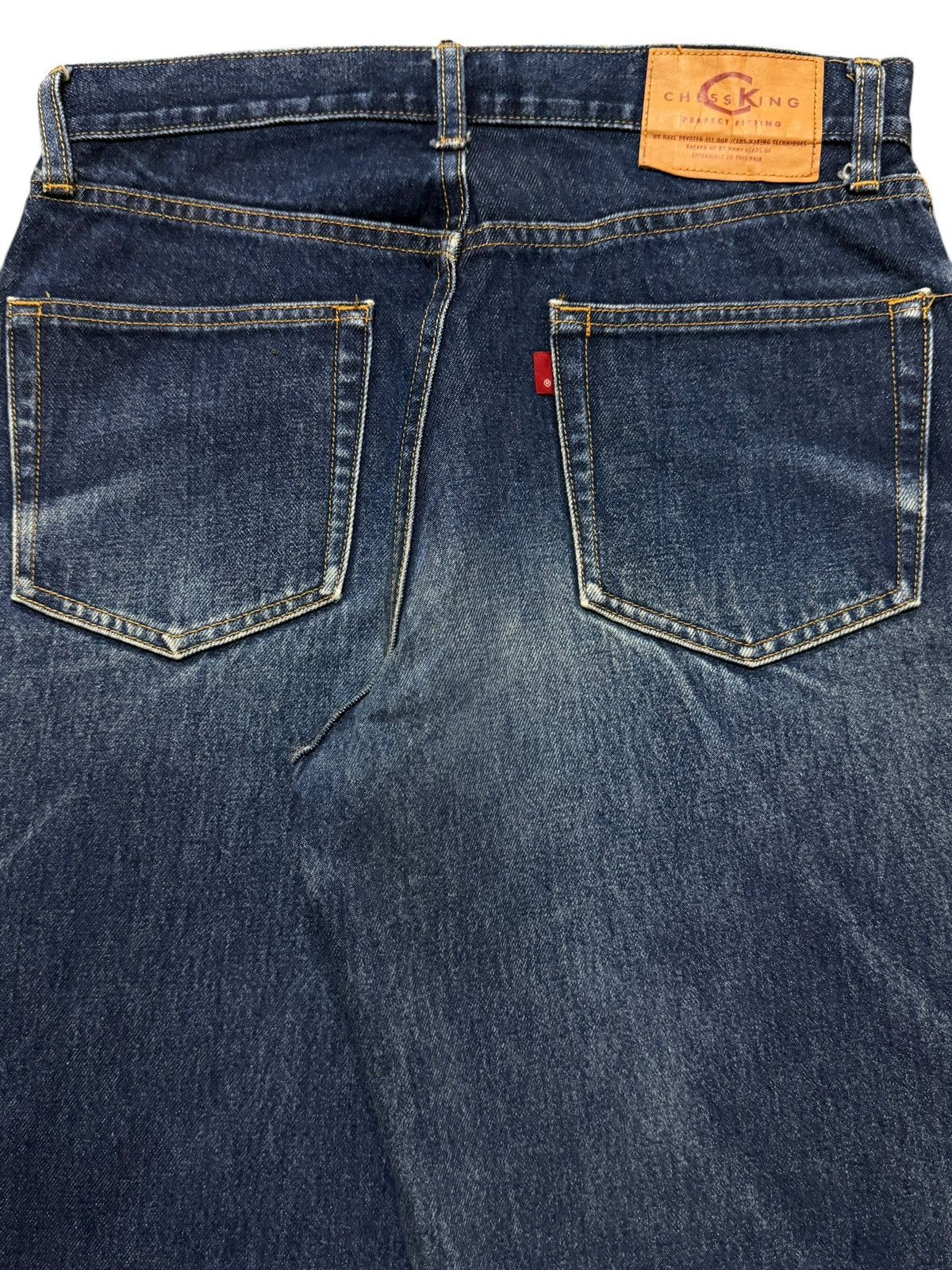 Sugar Cane Vintage 90s Japanese Brand Faded Wash Whisker Wide Leg Jeans Size US 30 / EU 46 - 5 Thumbnail