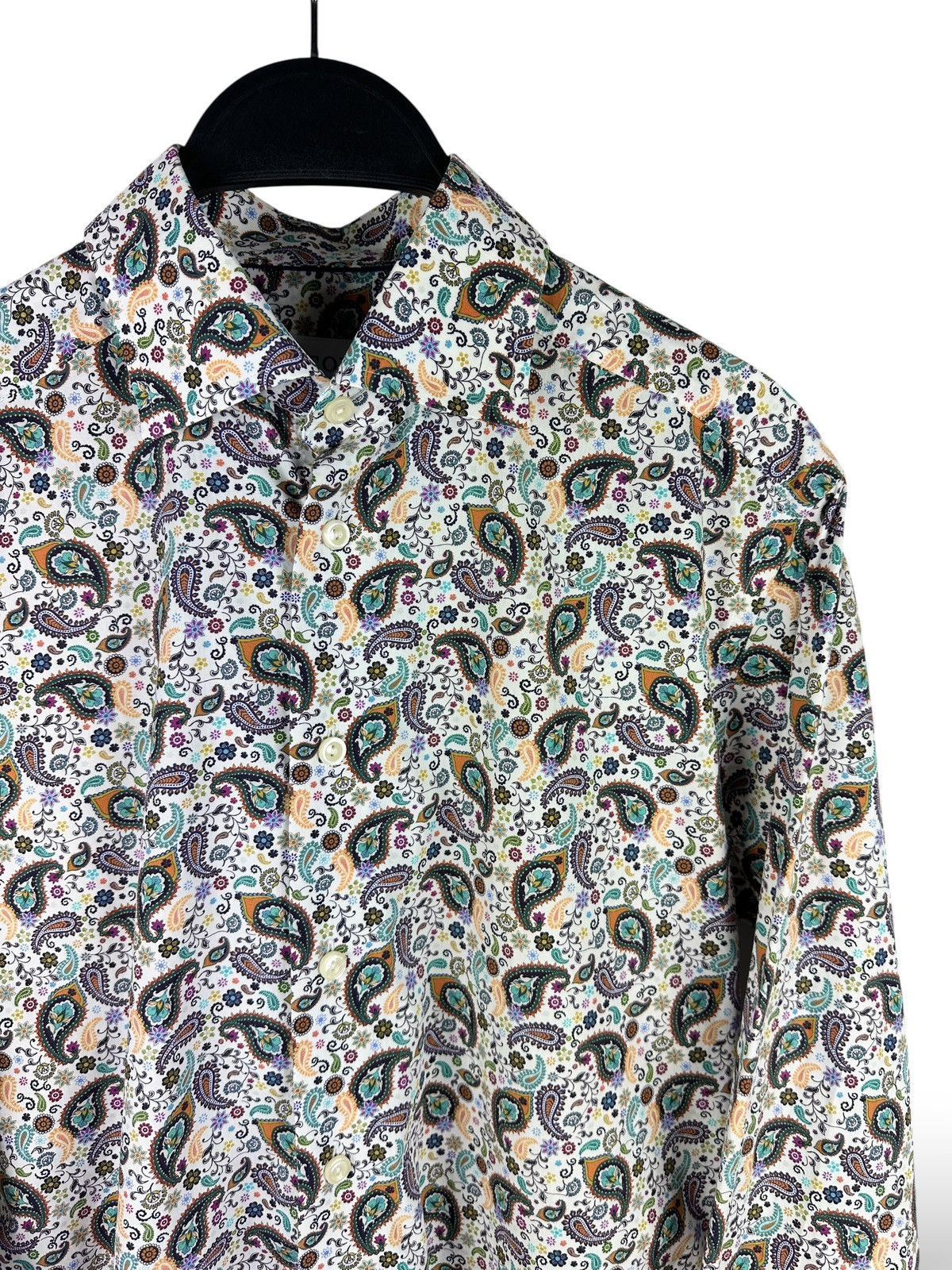 Eton Eton Dress Shirt L/S Paisley Floral Poplin Cotton Slim Fit Size US S / EU 44-46 / 1 - 3 Thumbnail