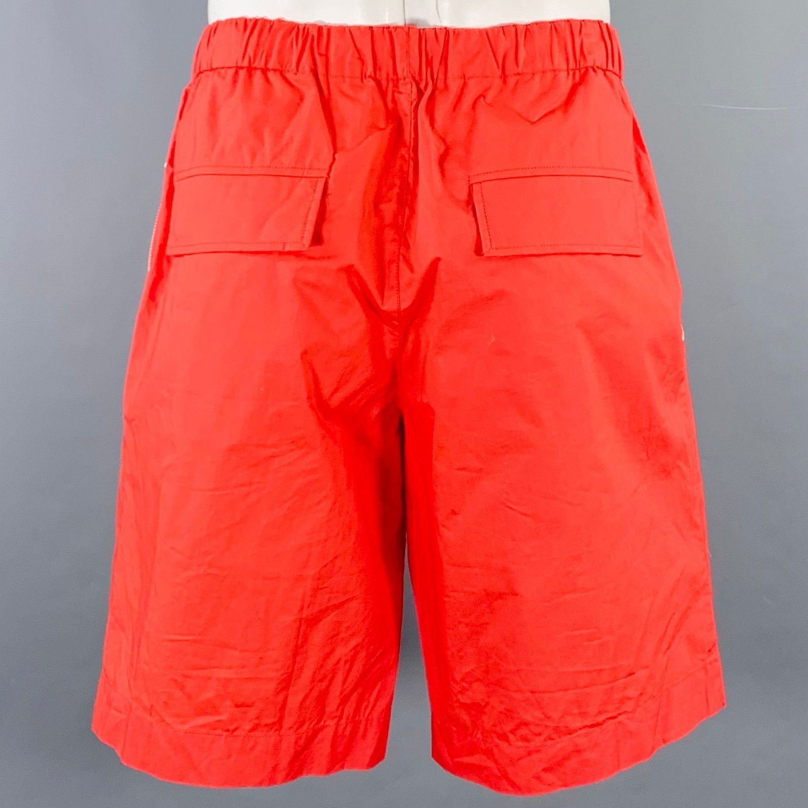 Helmut Lang HELMUT LANG Size L Red Cotton Zip Pockets Shorts Size US 34 / EU 50 - 2 Thumbnail