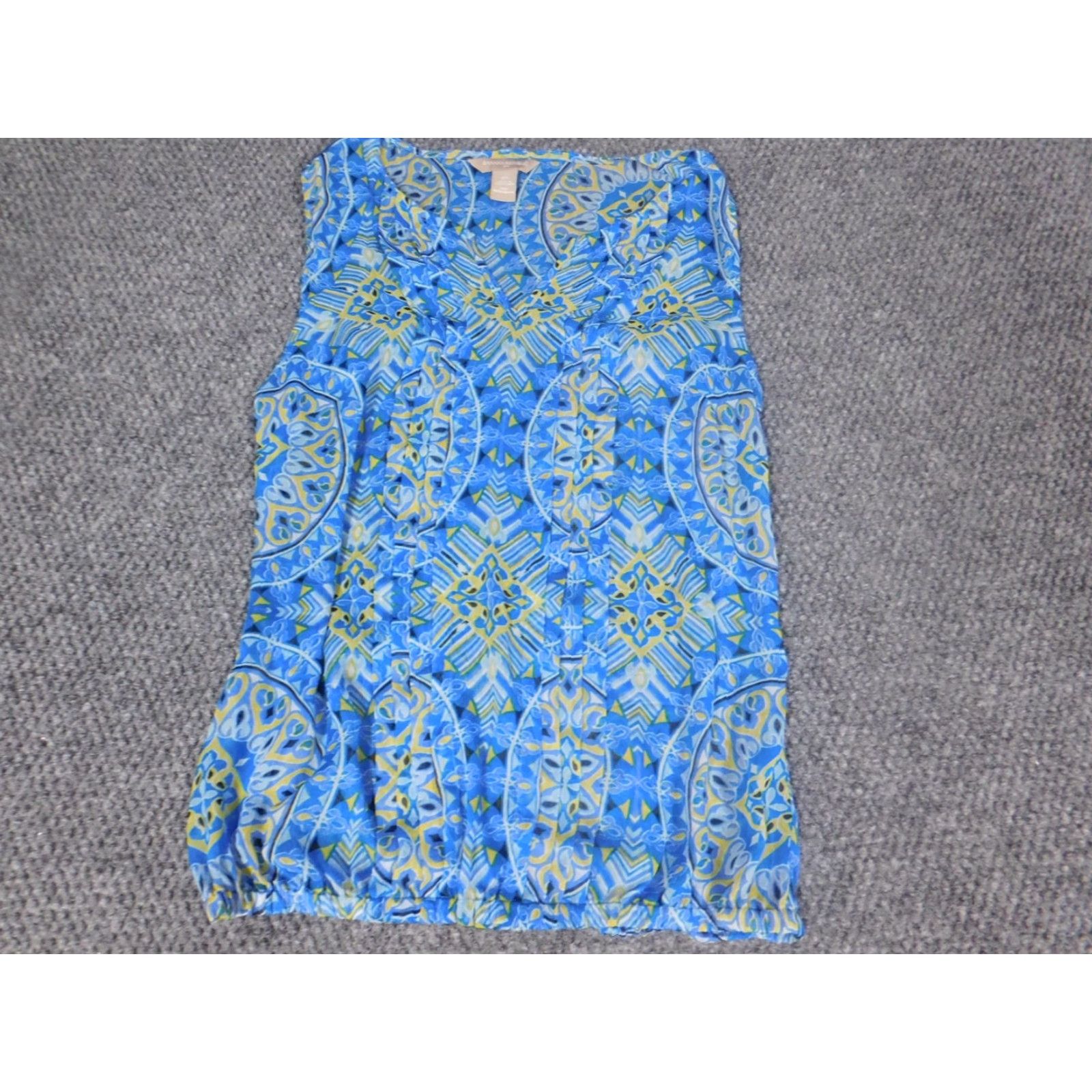 Banana Republic Banana Republic Blouse XS Women Blue Crew Neck Pullover Casual Shirt Pattern Solid Sleeveless Polyester Rayon Basic Classic Stretch Vintage No N/A Size XS / US 0-2 / IT 36-38 - 4 Thumbnail