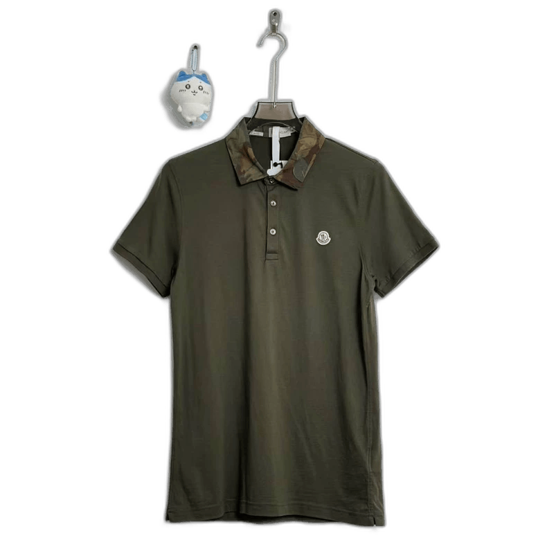 Moncler green logo polo shirt