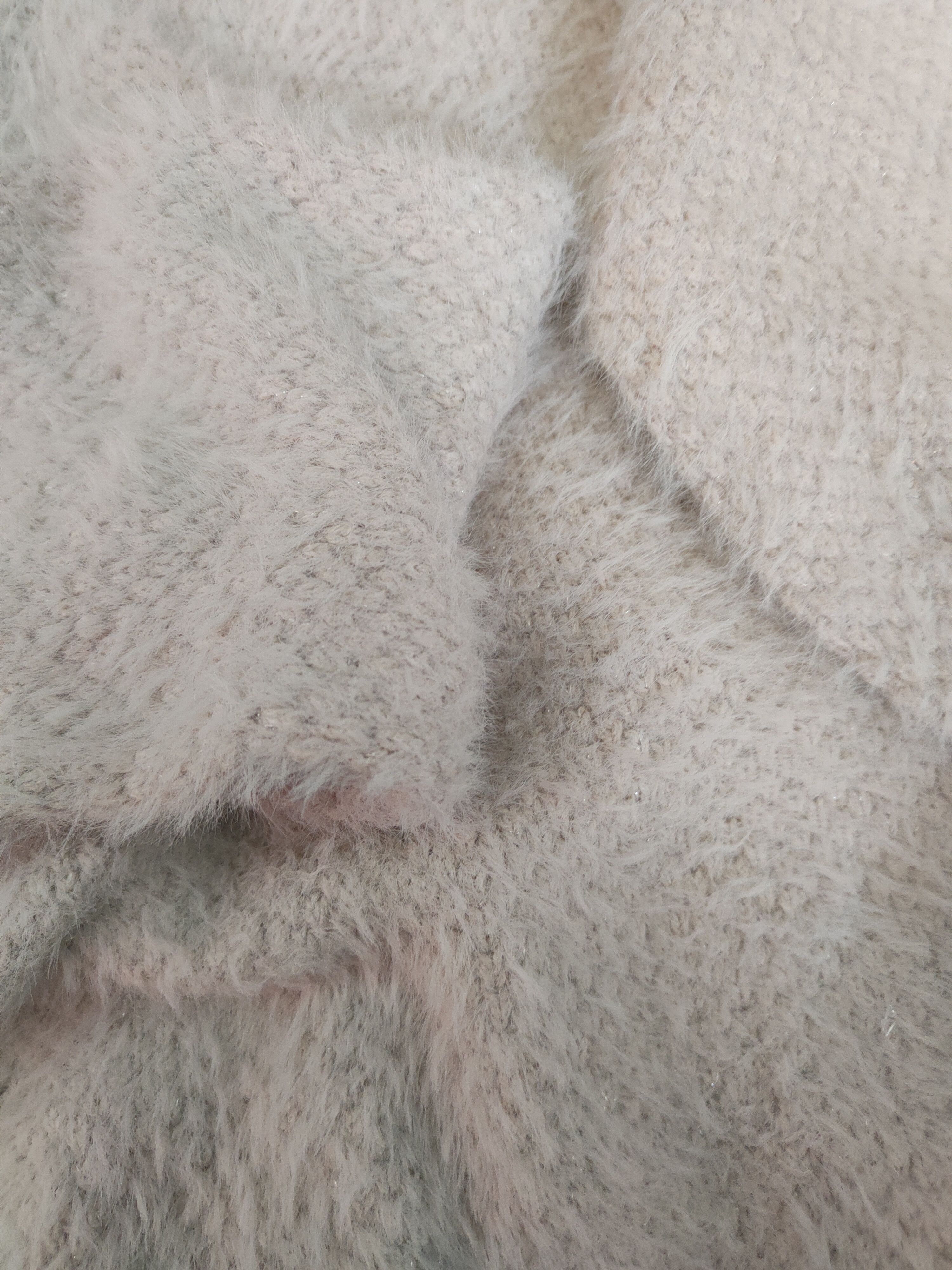 Homespun Knitwear Chip Clip Sweet Ivory Fur Mohair Knitwear #S1267 Size XS / US 0-2 / IT 36-38 - 10 Thumbnail