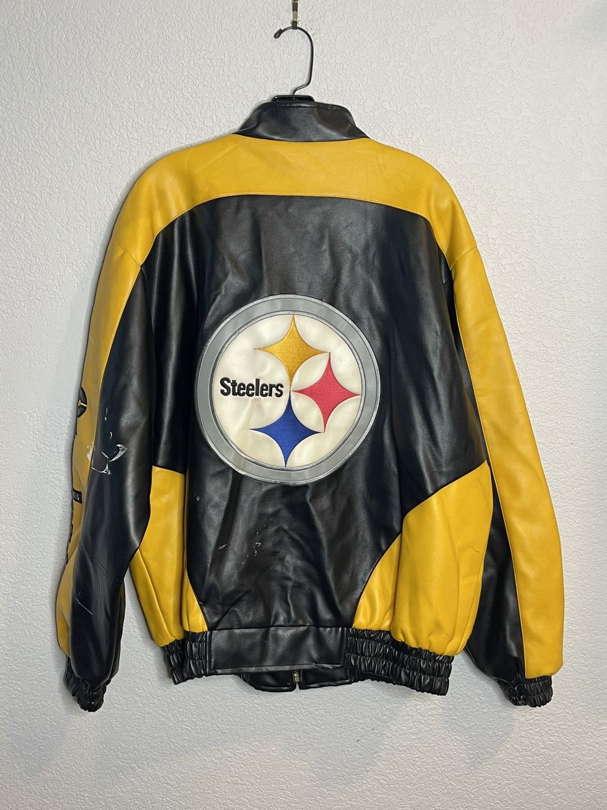 NFL Vtg Pittsburgh Steelers Faux Leather GIII Jacket NWT *FLAW Size US L / EU 52-54 / 3 - 3 Thumbnail
