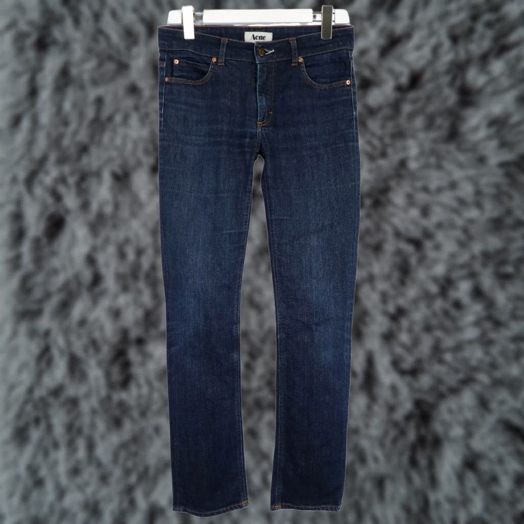 Vintage ACNE Hex Dc Jeans Women's Slim Fit Stretch Zip Fly Dark Blue W30/L32 Size 30" / US 8 / IT 44 - 1 Thumbnail