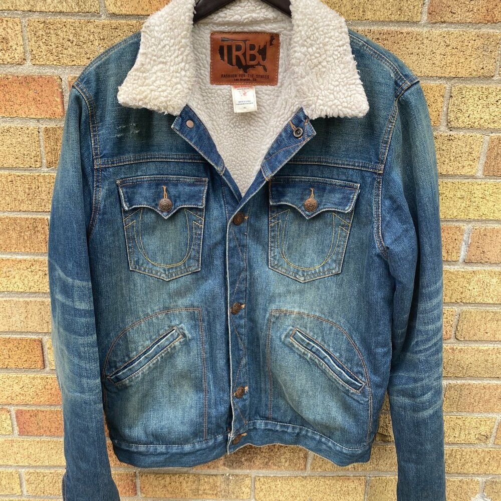 True Religion Vintage True Religion DALTRY Sherpa Denim Jacket XL Blue Size US XL / EU 56 / 4 - 2 Thumbnail