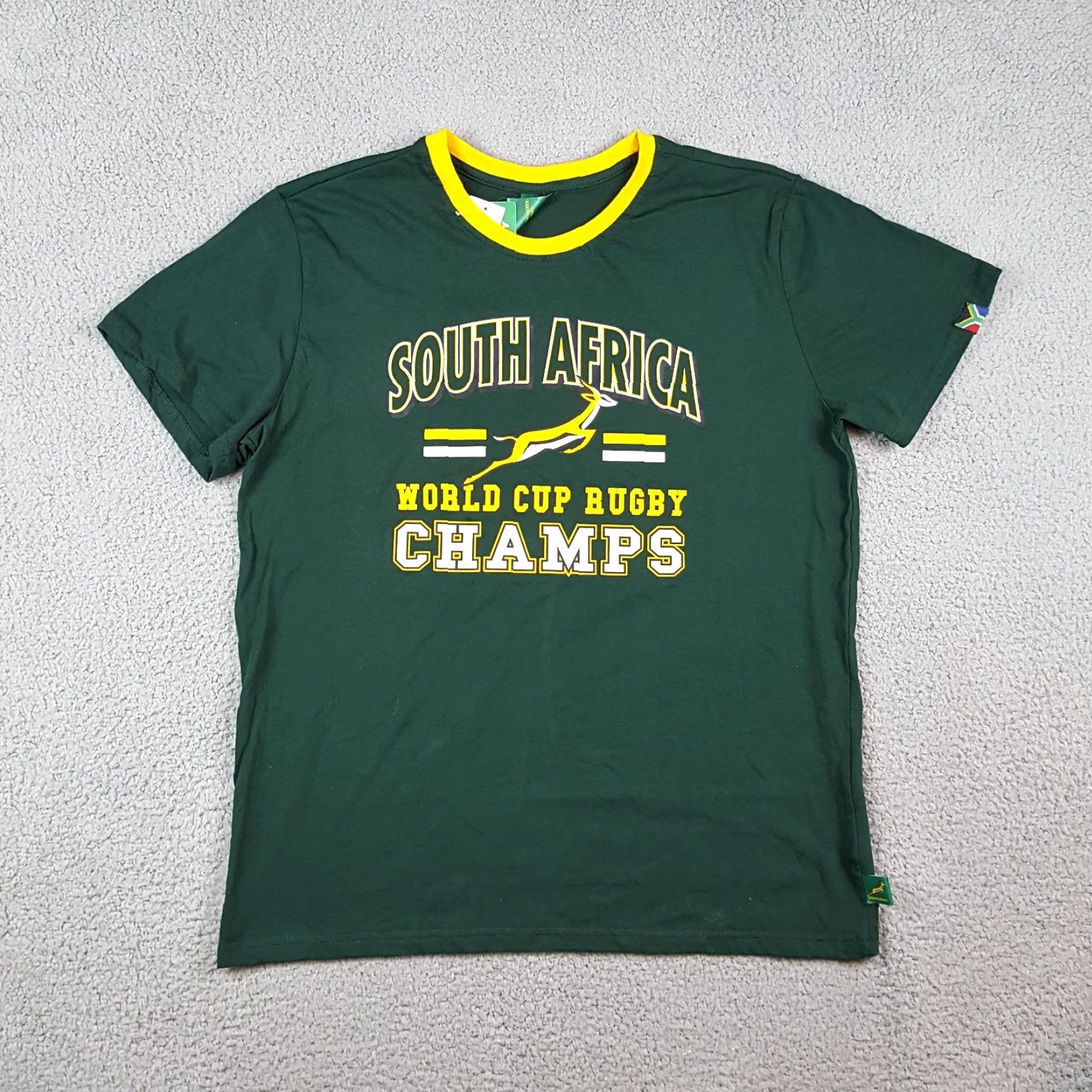 Vintage Springboks Shirt Men Large South Africa World Cup Rugby Champs Green Cotton Embroidered Logo Vintage 90s 00s Y2K Field T Shirt Size US L / EU 52-54 / 3 - 5 Thumbnail
