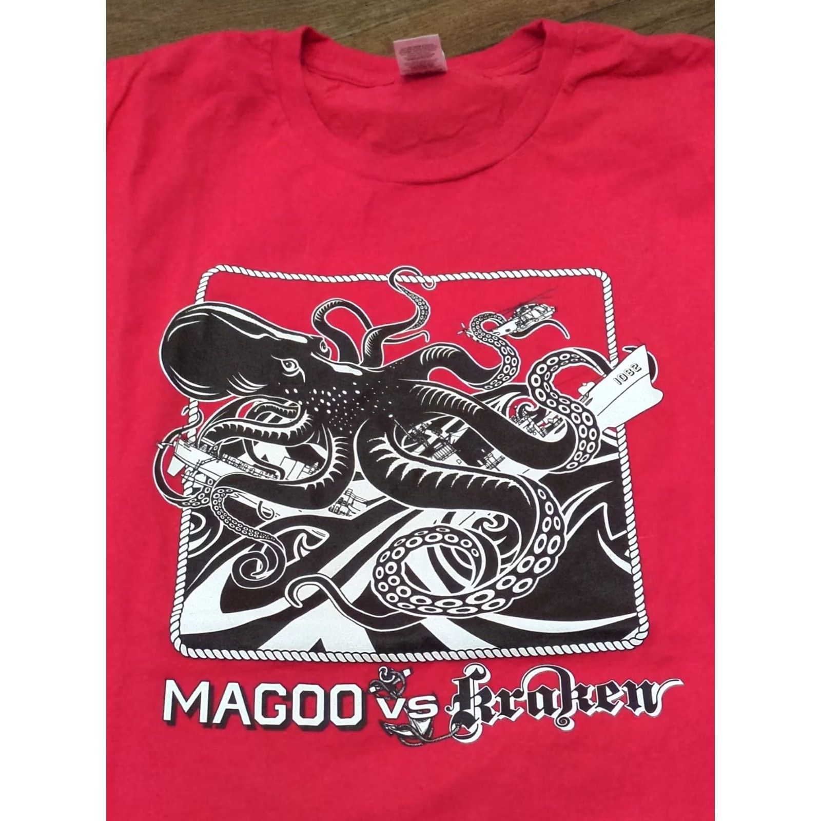 Vintage VINTAGE Kraken Mens 2XL US Blanks Shirt Red Short Sleeve T-Shirt Us Blanks Animals Nature Boys Mens Size US XXL / EU 58 / 5 - 2 Thumbnail
