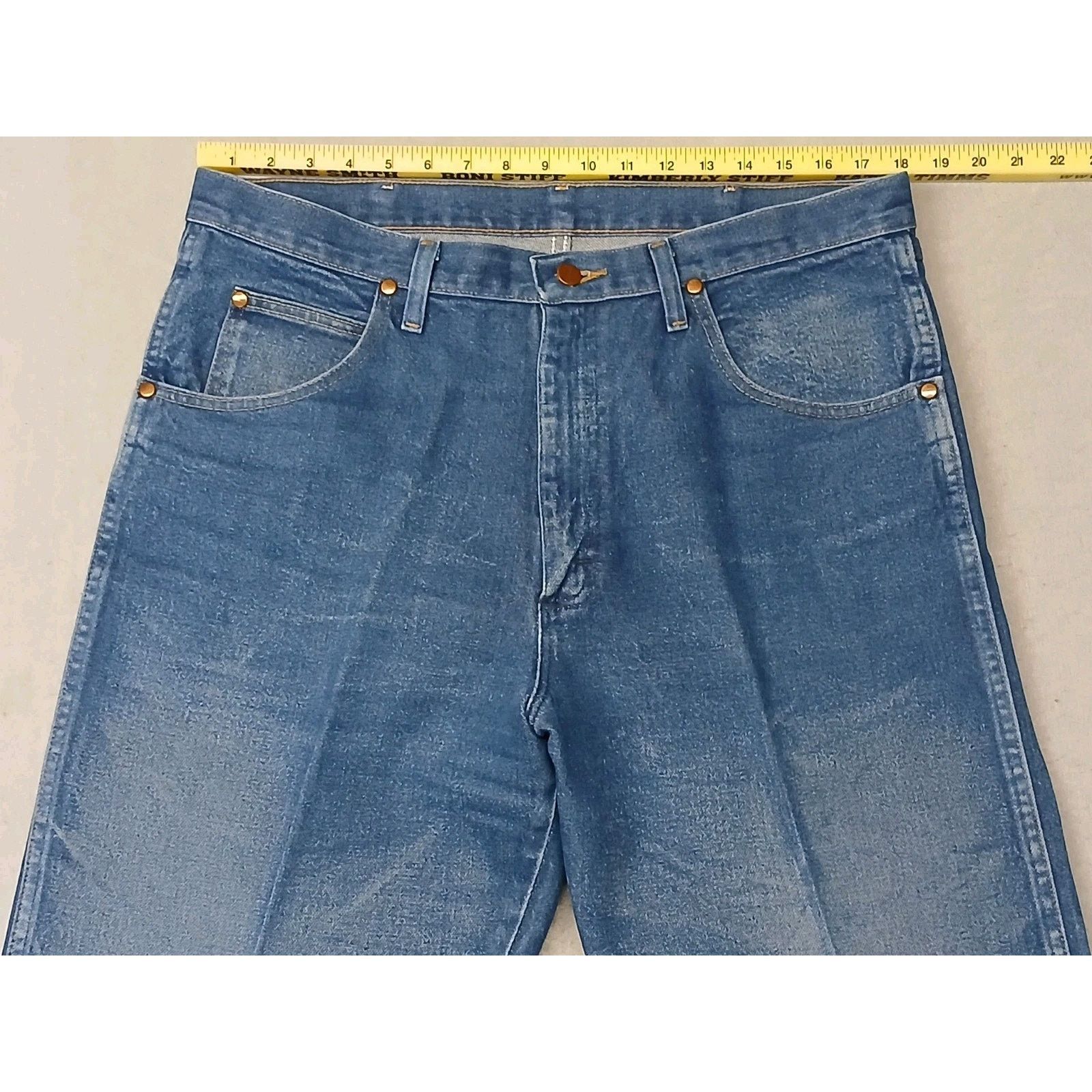 Wrangler Wrangler (36x40) Creased Straight Leg Blue Denim Jeans Size US 36 / EU 52 - 3 Thumbnail