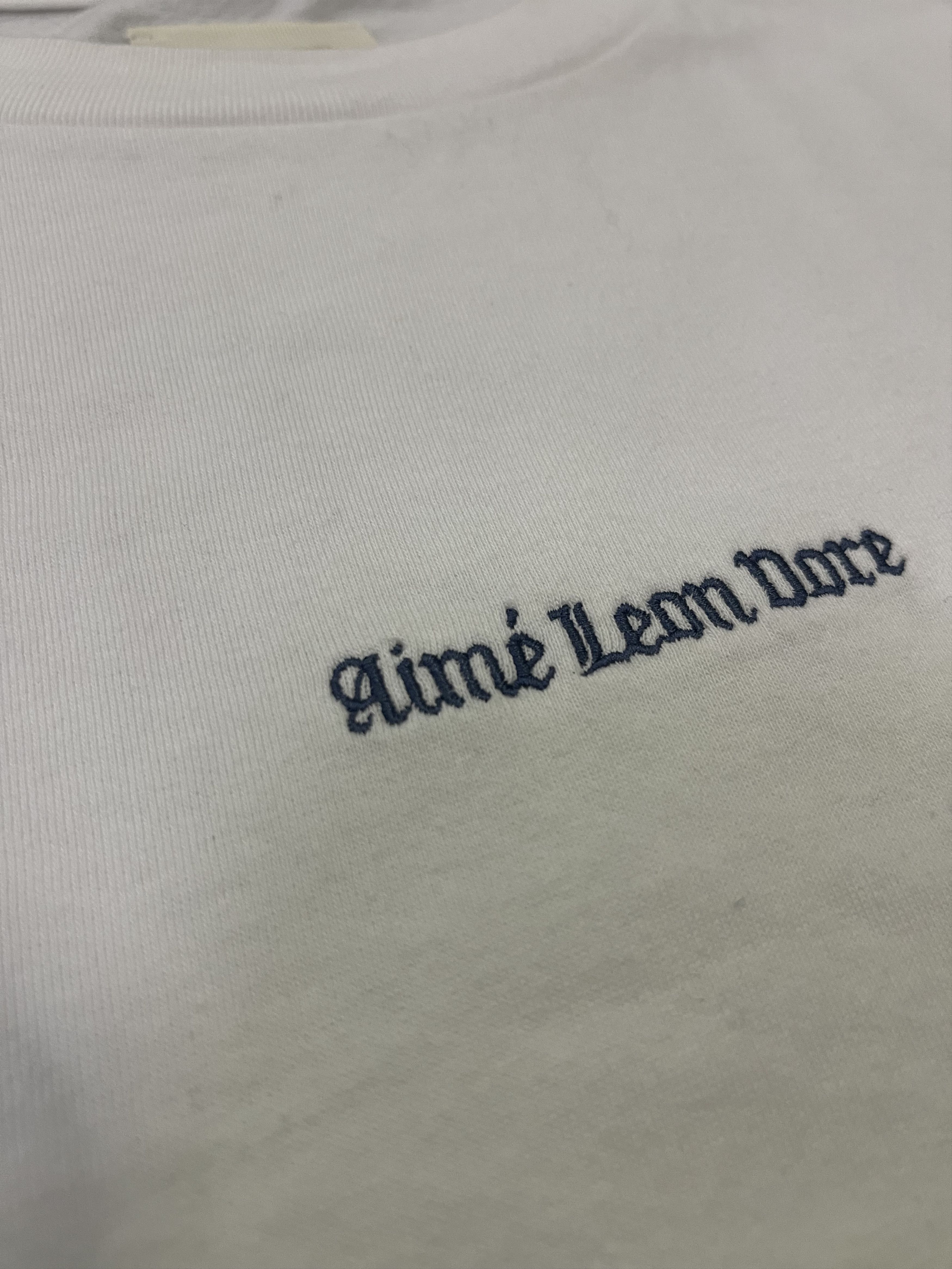 Aime Leon Dore Aime Leon Dore Centre Basic Embroidery Wording White T Shirt Size US L / EU 52-54 / 3 - 4 Thumbnail