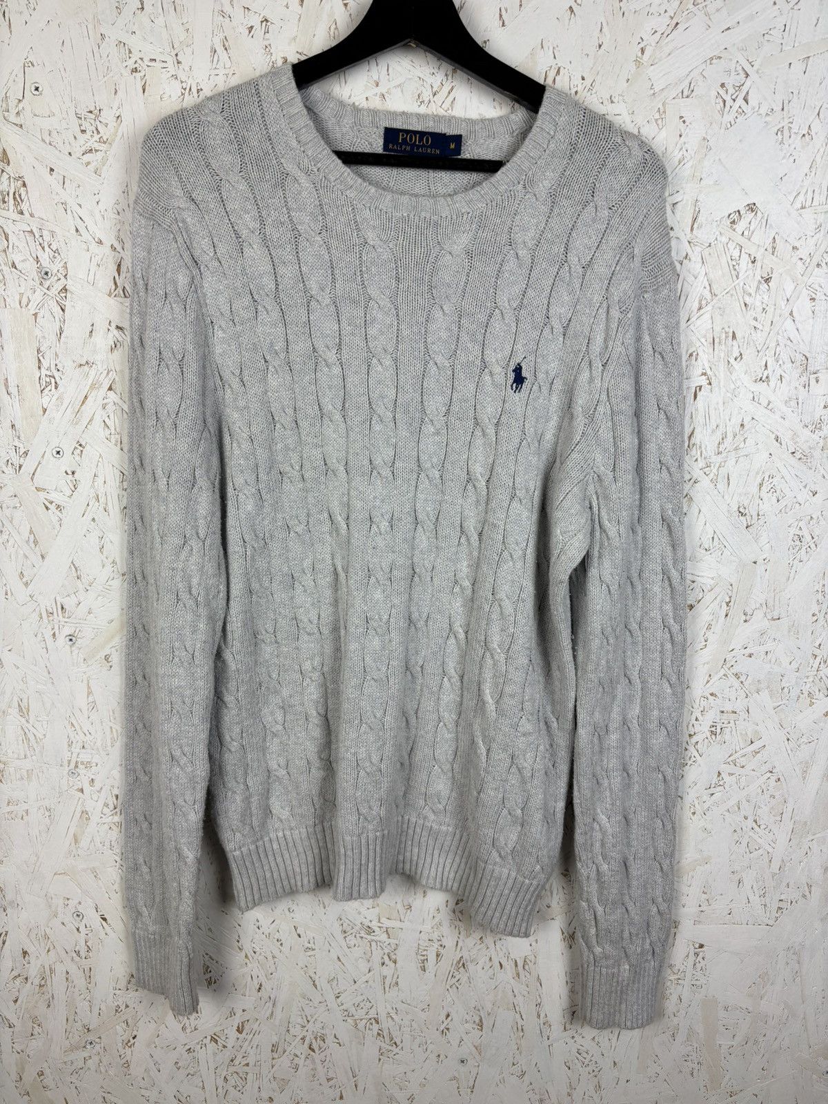 Polo By Ralph Lauren Grey Cable Knit Sweater Size M