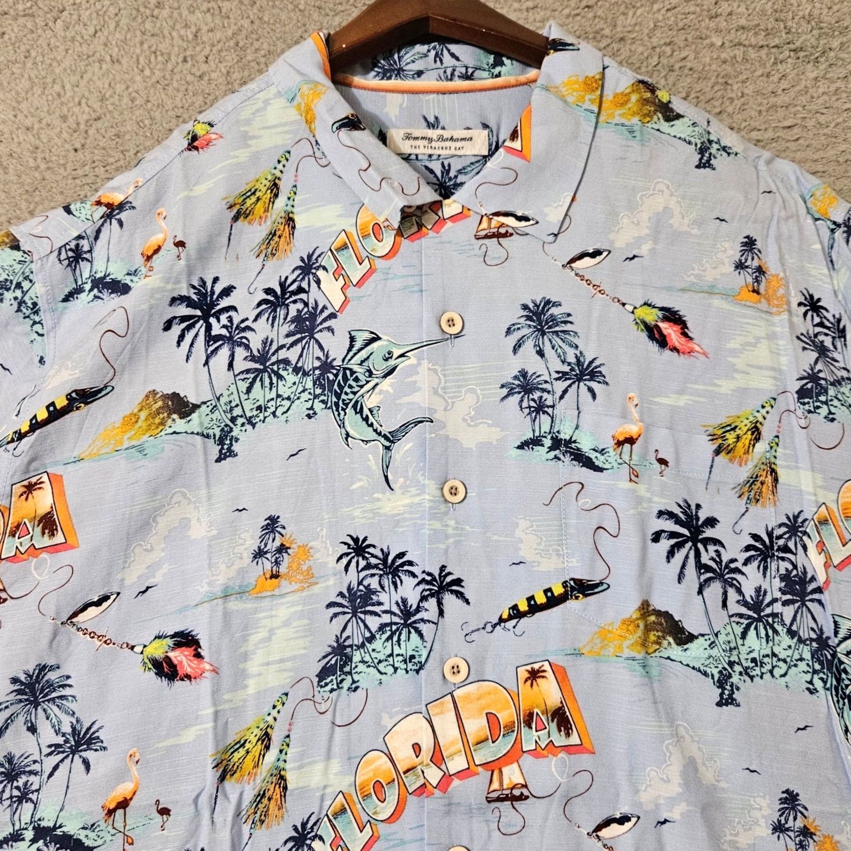 Tommy Bahama Tommy Bahama Shirt Mens XL Blue 1XL Big Veracruz Cay Viscose Florida Print Hawaiian Size US XL / EU 56 / 4 - 2 Thumbnail