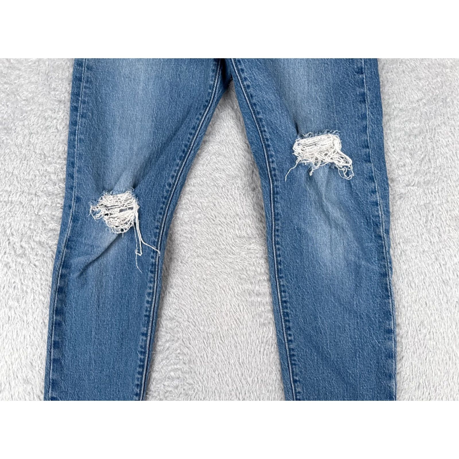 Levi's Levis Premium Jeans Women 25 Blue Denim Wedgie Distressed Big E 25x26 Size 42" / US 20 - 3 Thumbnail
