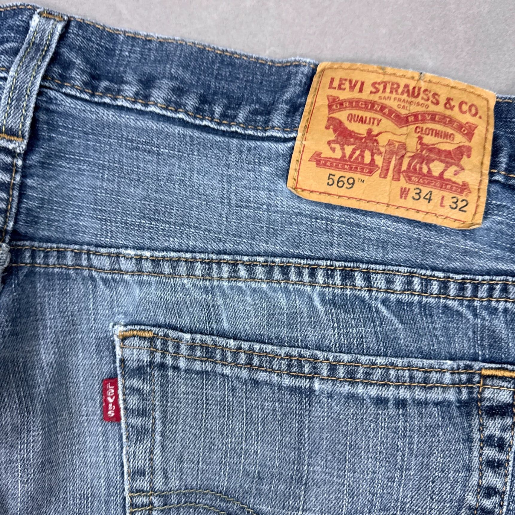 Levi's Levi's 569 Jeans Mens 34x30 Blue Loose Faded Distressed Denim Jeans 5-Pocket Regular Regular Mens Color Blue Jeans Size US 34 / EU 50 - 5 Thumbnail
