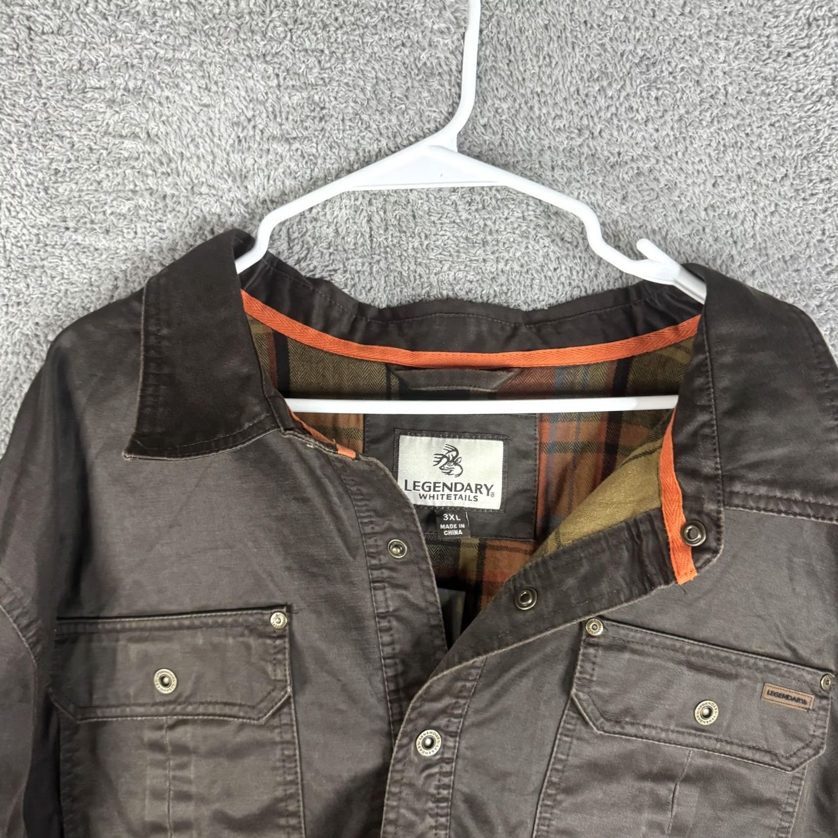 Vintage Legendary Whitetails Journeyman Shirt Jacket 3XL Waxed Canvas Shacket Mens Brown Cotton Blend Windbreaker Collection 6723 Size US XXL / EU 58 / 5 - 5 Thumbnail