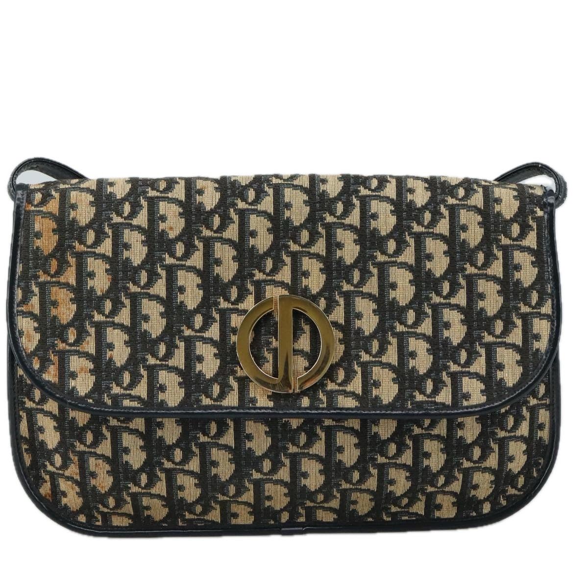 Dior DIOR Trotter Canvas Shoulder Bag Navy Gold Size ONE SIZE - 2 Thumbnail