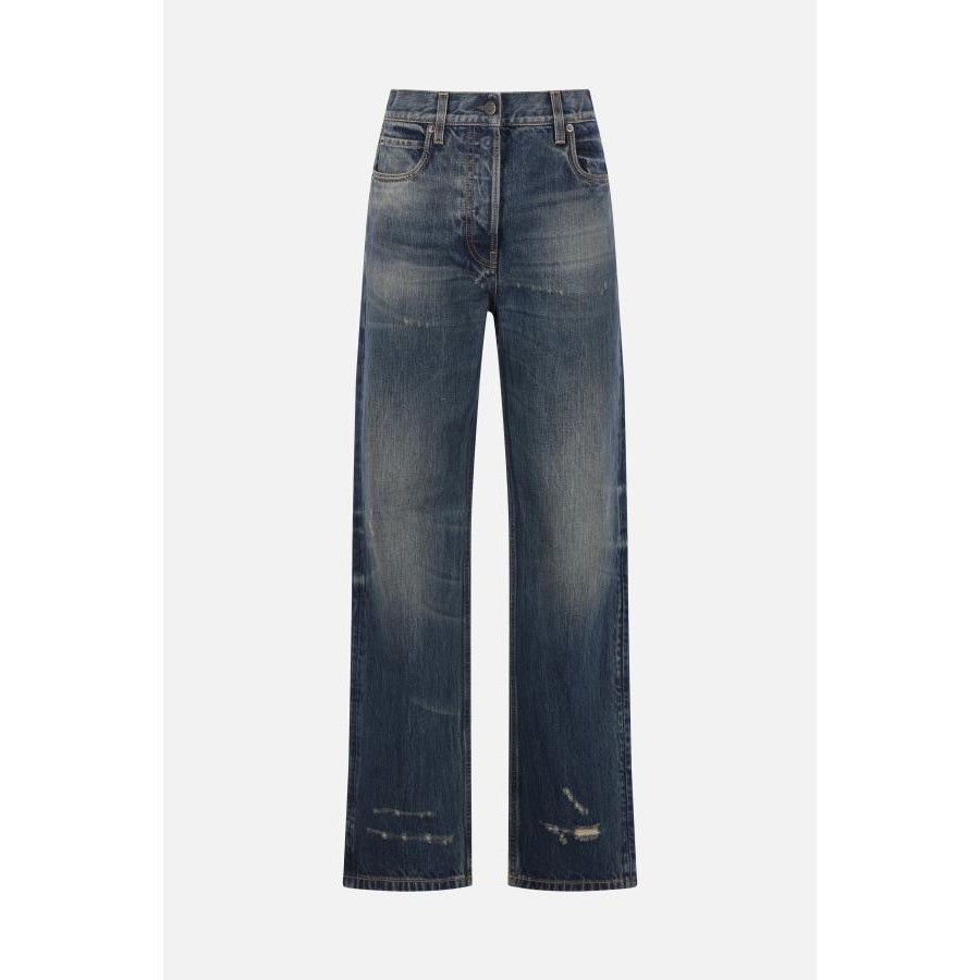 Prada PRADA Blue Washed Straight Leg Denim Jeans New & Authentic ( Size 30" / US 8 / IT 44 - 1 Thumbnail