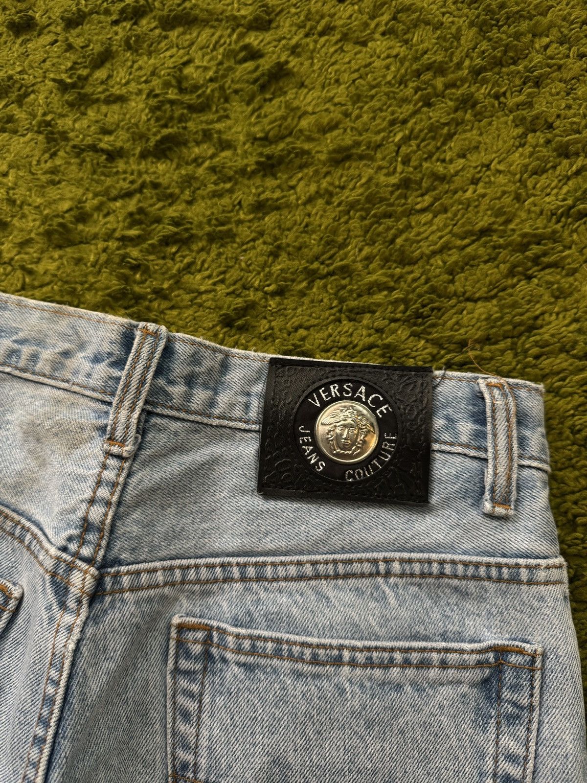 Versace × Versace Jeans Couture × Vintage Versace 1990s archive Medusa patch wide leg palazzo jeans Size 26" / US 2 / IT 38 - 10 Thumbnail