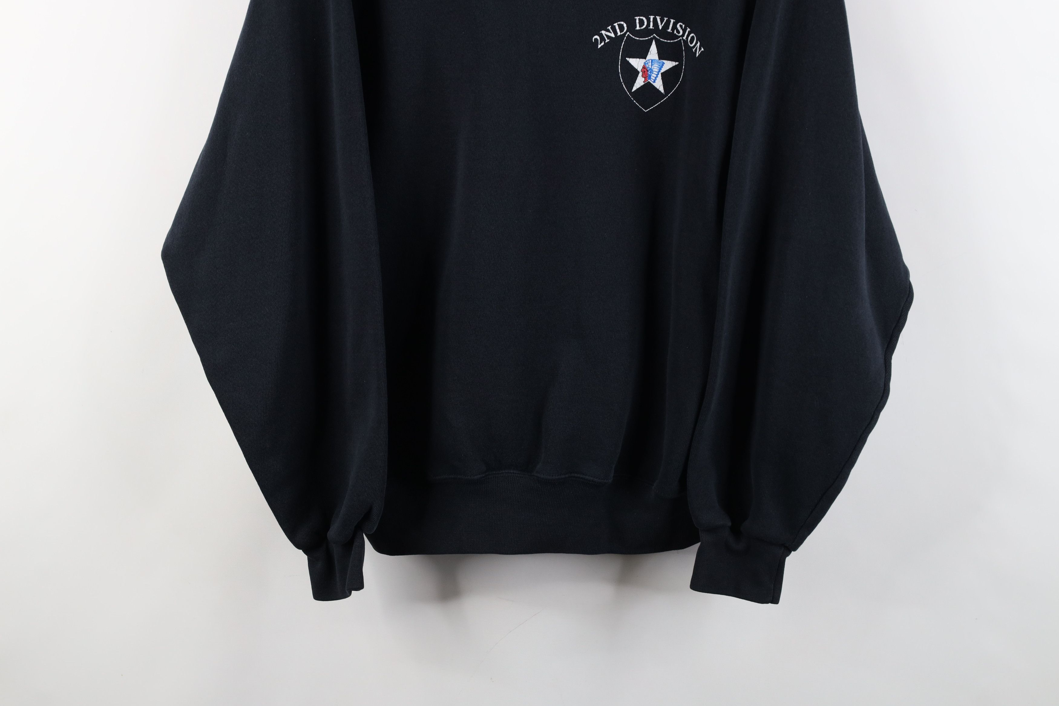 Vintage Vintage 90s Army Military 2nd Division Sweatshirt Black Size US S / EU 44-46 / 1 - 3 Thumbnail