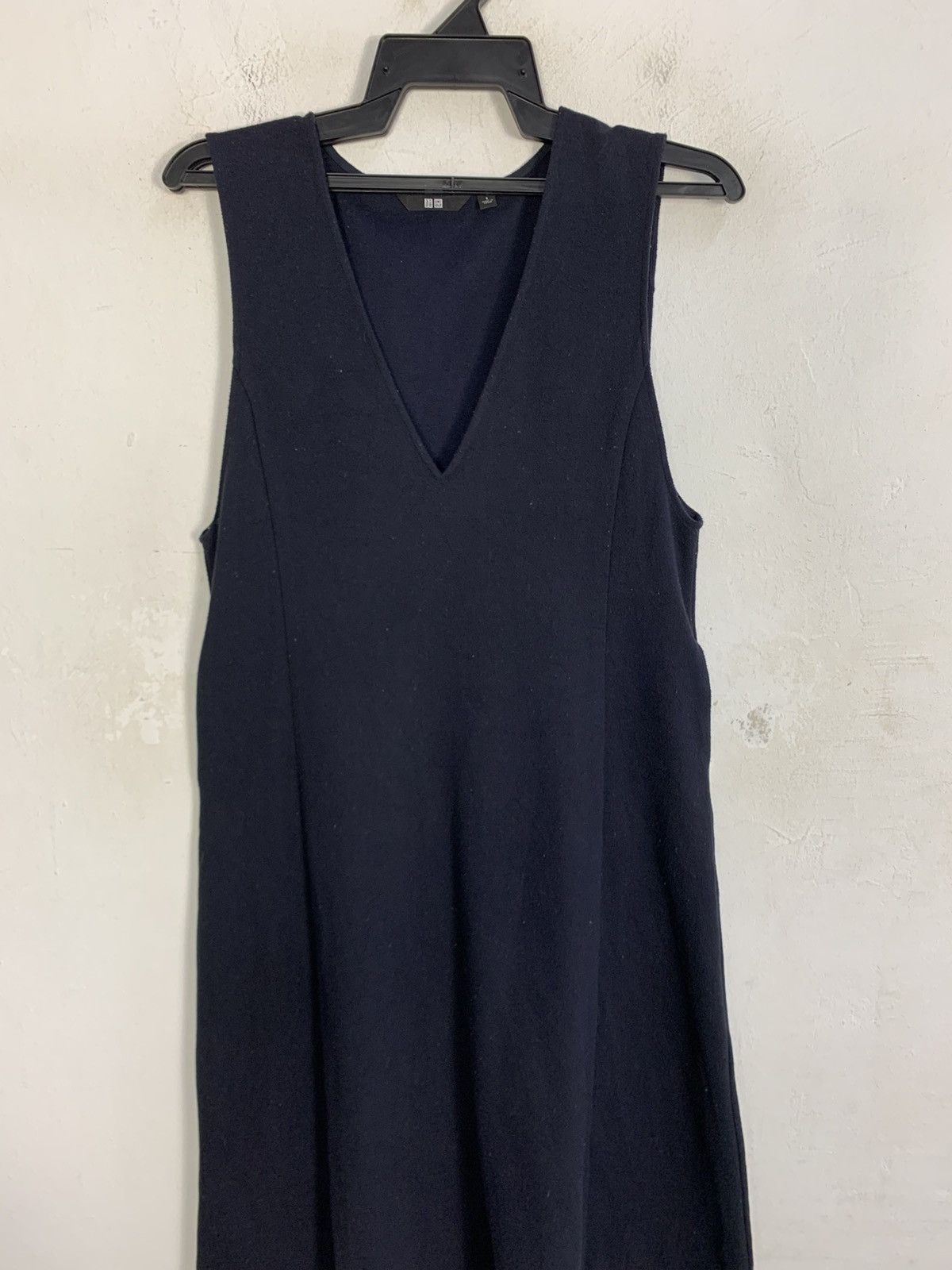 Japanese Brand Hype Brushed Jersey Jumper Skirt Dress Plain Design Deep V Size S / US 4 / IT 40 - 3 Thumbnail