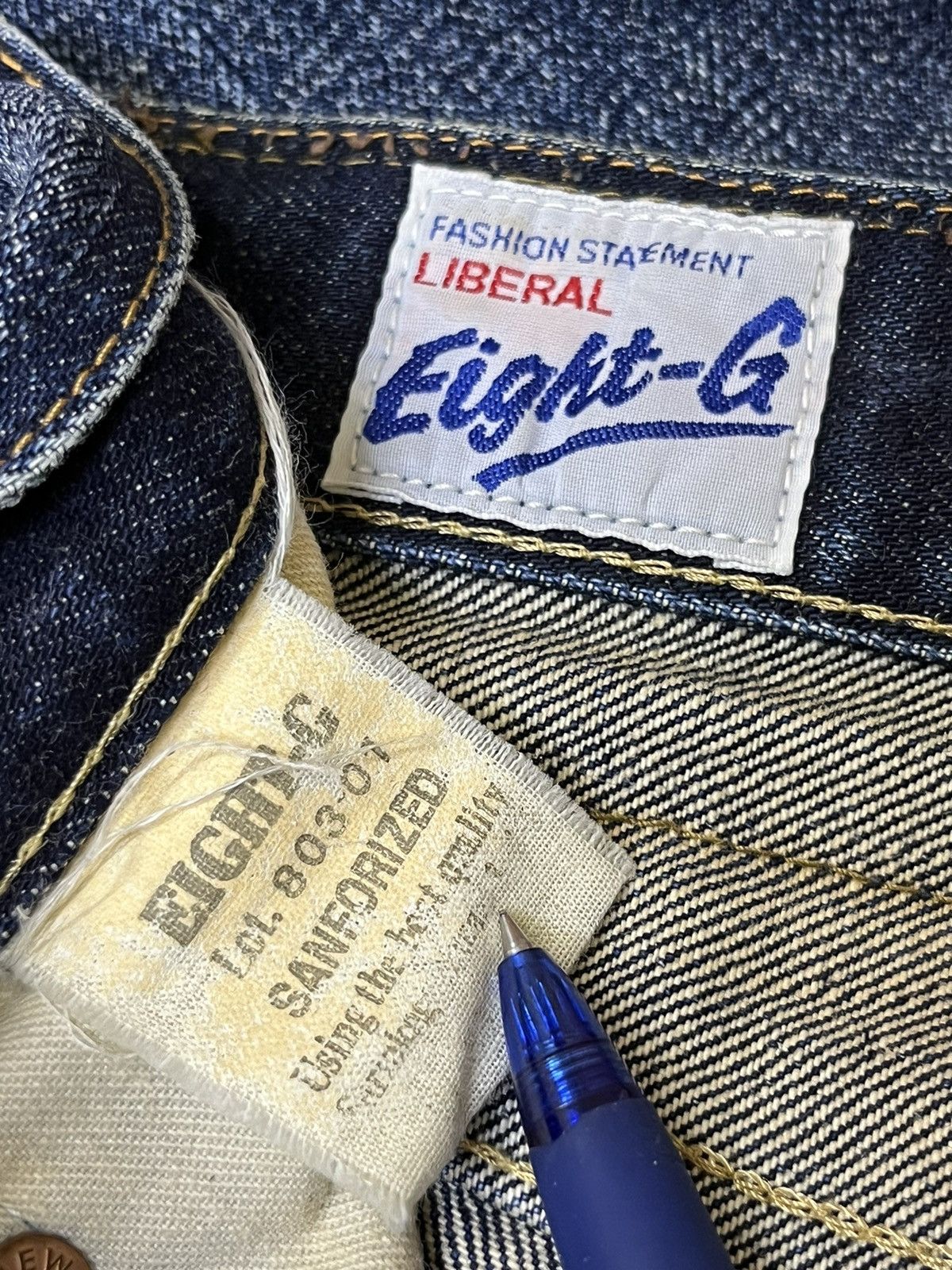 EIGHT-G JAPANESE DENIM EIGHT-G “8G” SANFORIZED SELVEDGE JEANS Size US 33 - 19 Thumbnail