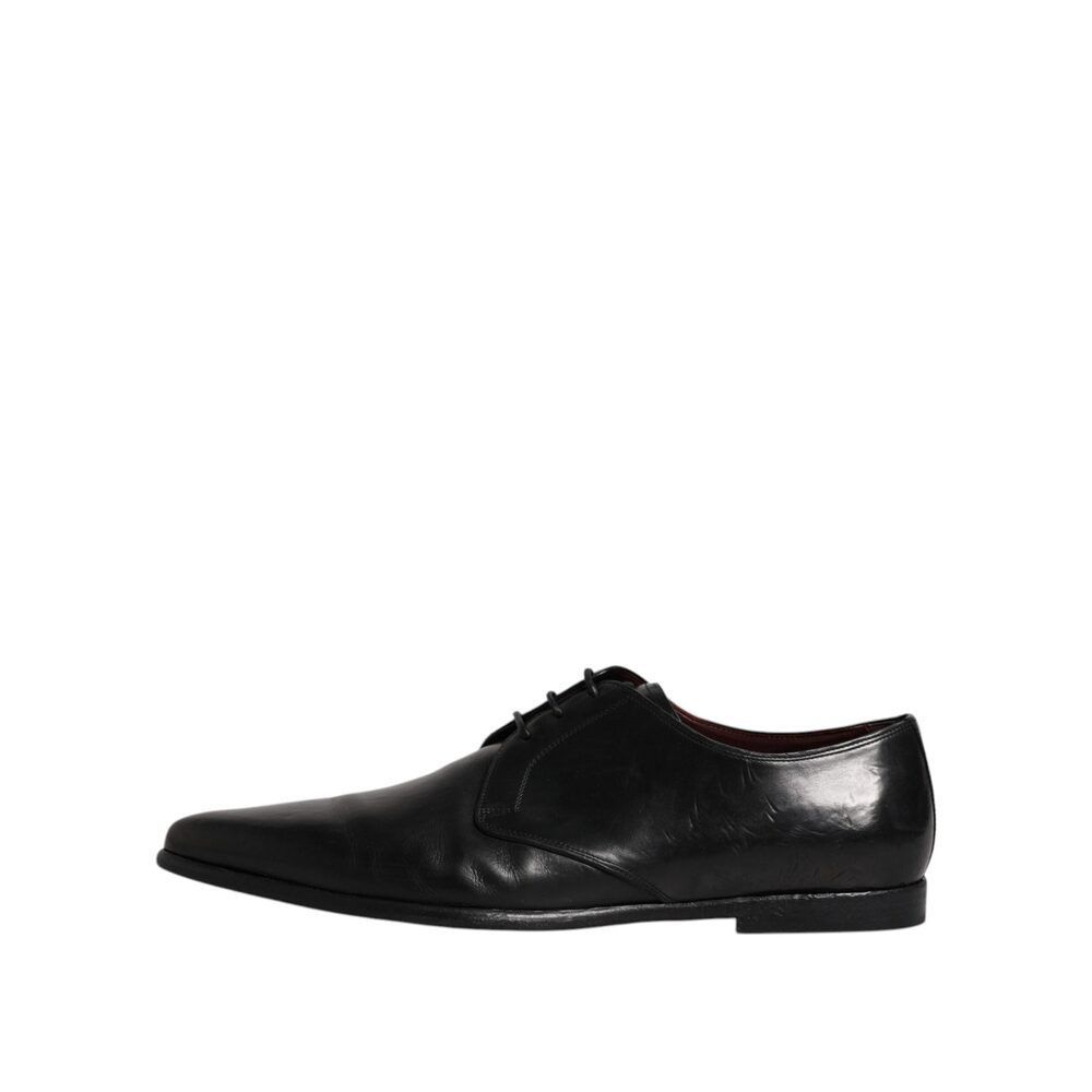 Dolce & Gabbana Dolce & Gabbana Black Leather Lace Up Men Derby Formal Shoes Size US 11 / EU 44 - 6 Thumbnail