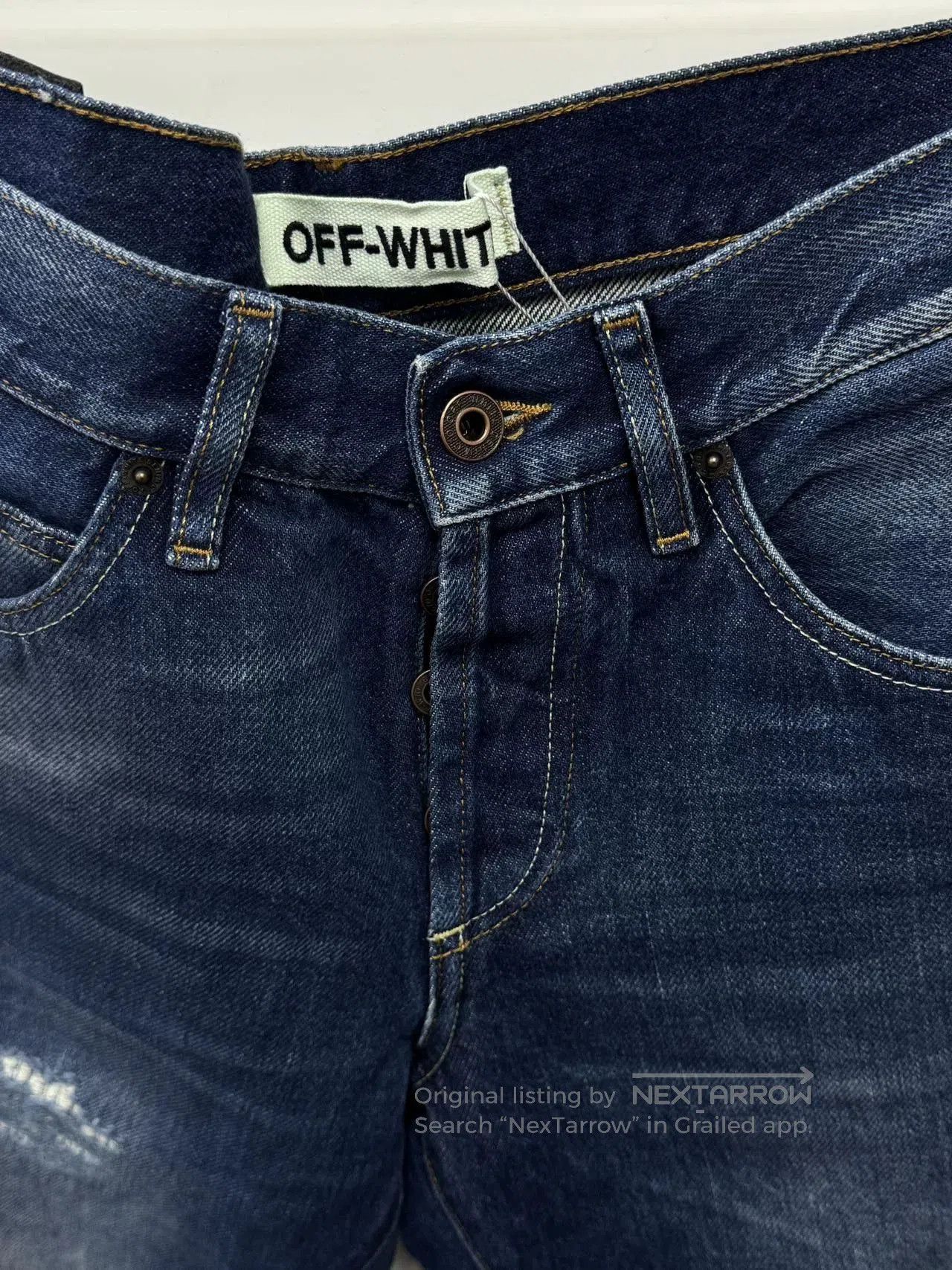 Off-White Off-White Distressed Denim Jeans Size 31. Size US 31 - 4 Thumbnail
