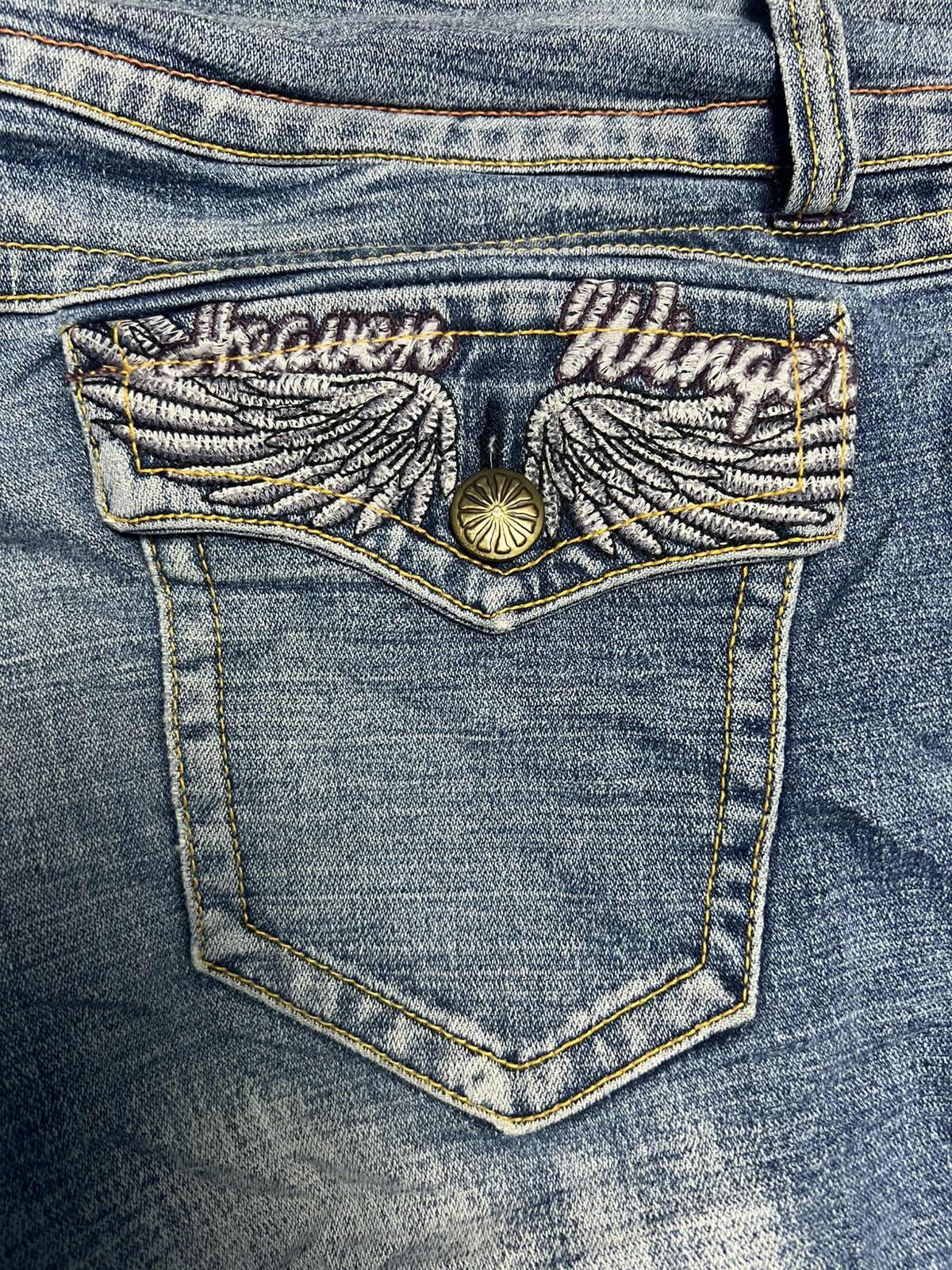 Hysteric Glamour Vintage Heaven Winger Embroidered Wing Bootcut Jeans (47) Size US 35 - 14 Thumbnail