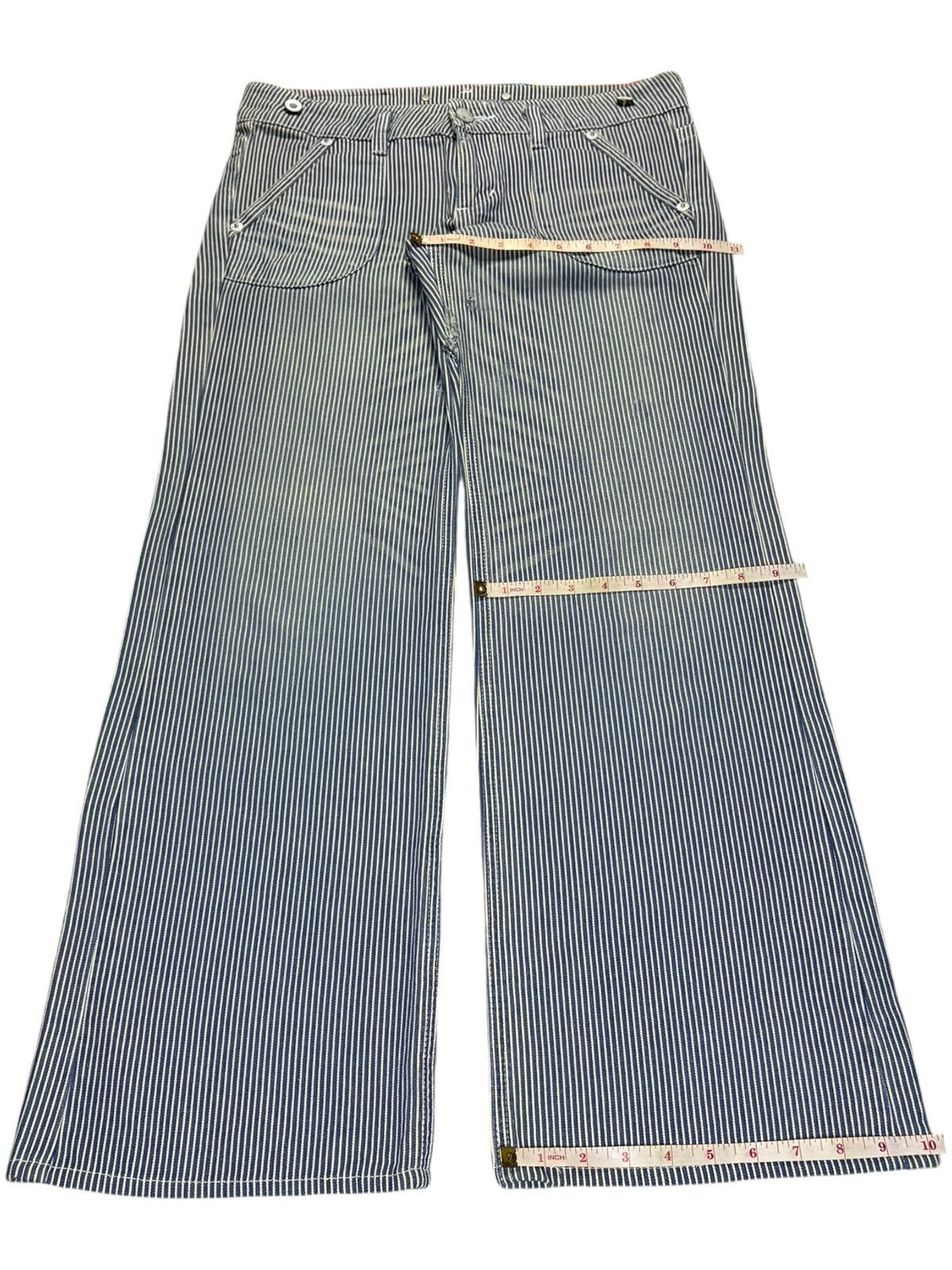 Wrangler Vintage Wrangler Hickory Style Suspenders Flare Denim Size 33" - 17 Thumbnail