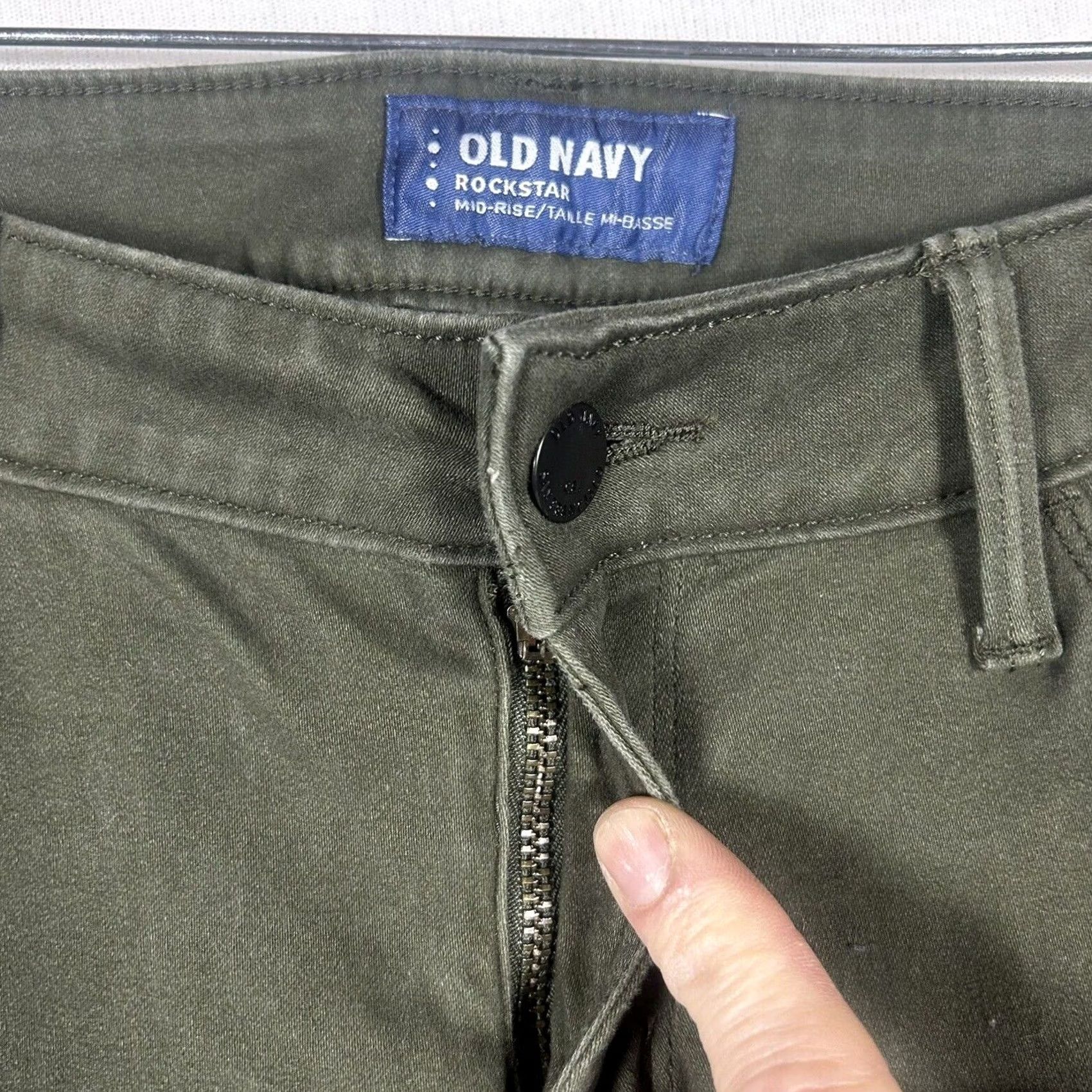 Old Navy Old Navy Jeans Women's Size 2 Regular Green Skinny Mid Rise Zip Button Pants Size 26" / US 2 / IT 38 - 3 Thumbnail