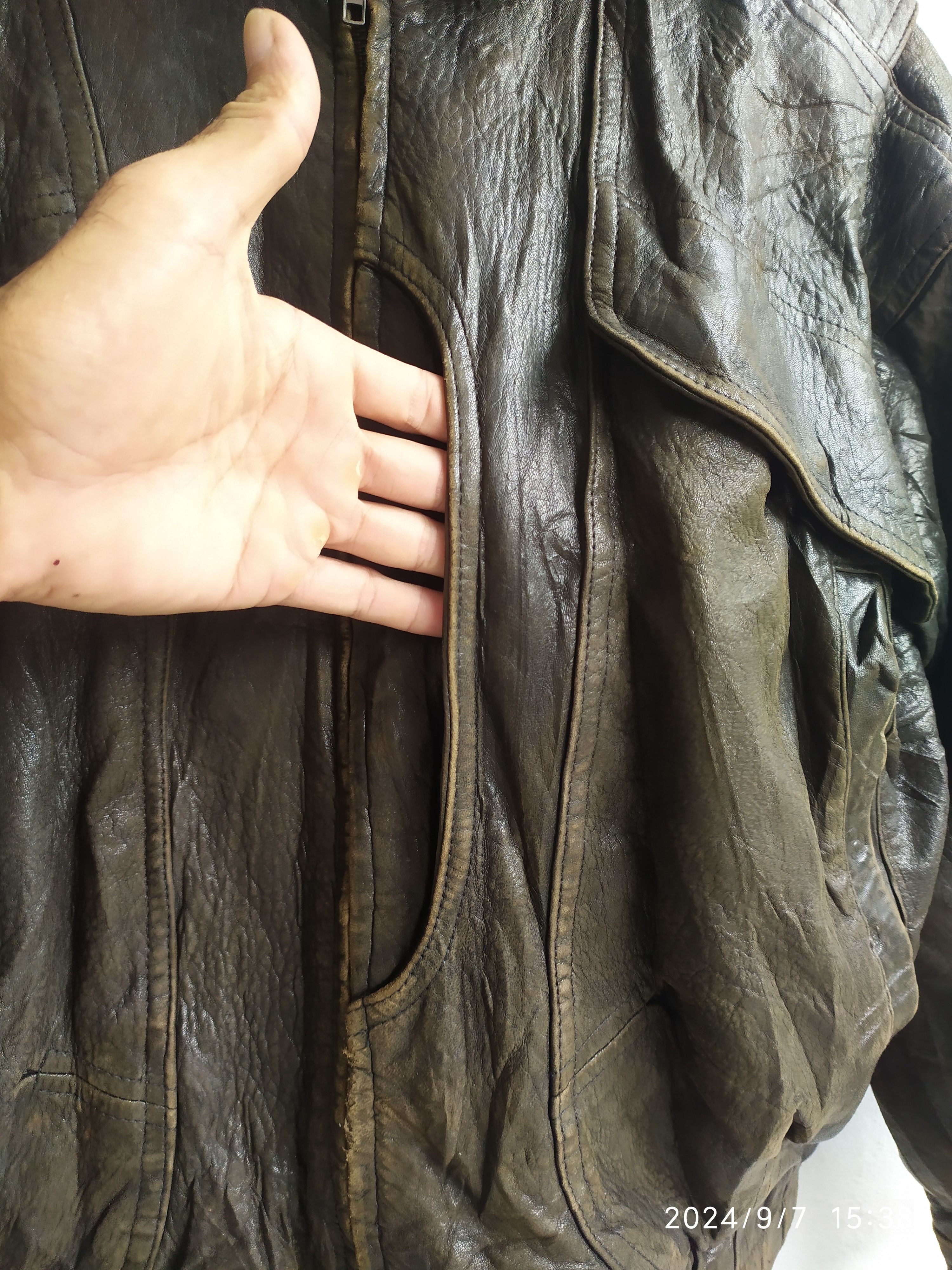 Vintage Vintage Robert Comstock Bikers Leather Jacket Size US L / EU 52-54 / 3 - 3 Thumbnail