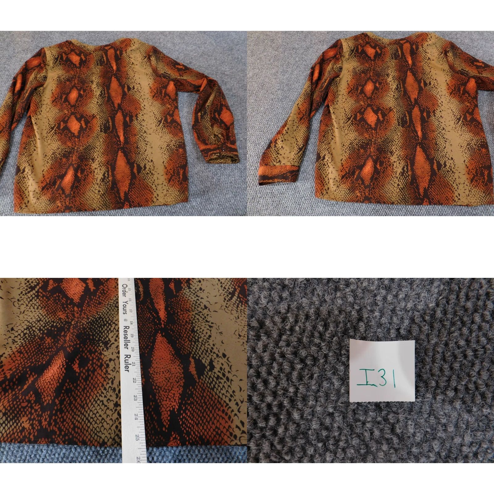 Vintage Notations Womens Button-Up Blouse XL Brown Polka Dot Crew Neck Pullover Casual Top Button Size XL / US 12-14 / IT 48-50 - 8 Thumbnail