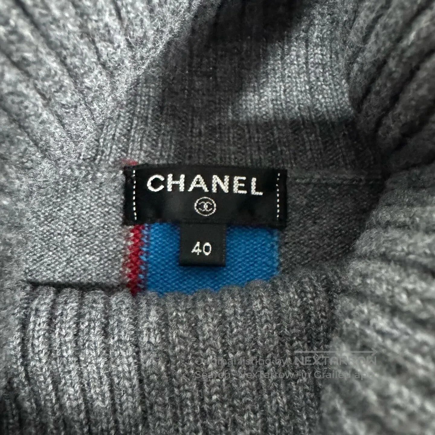 Chanel Chanel Metal logo, high-neck half-sleeve sweater| Size L / US 10 / IT 46 - 5 Thumbnail