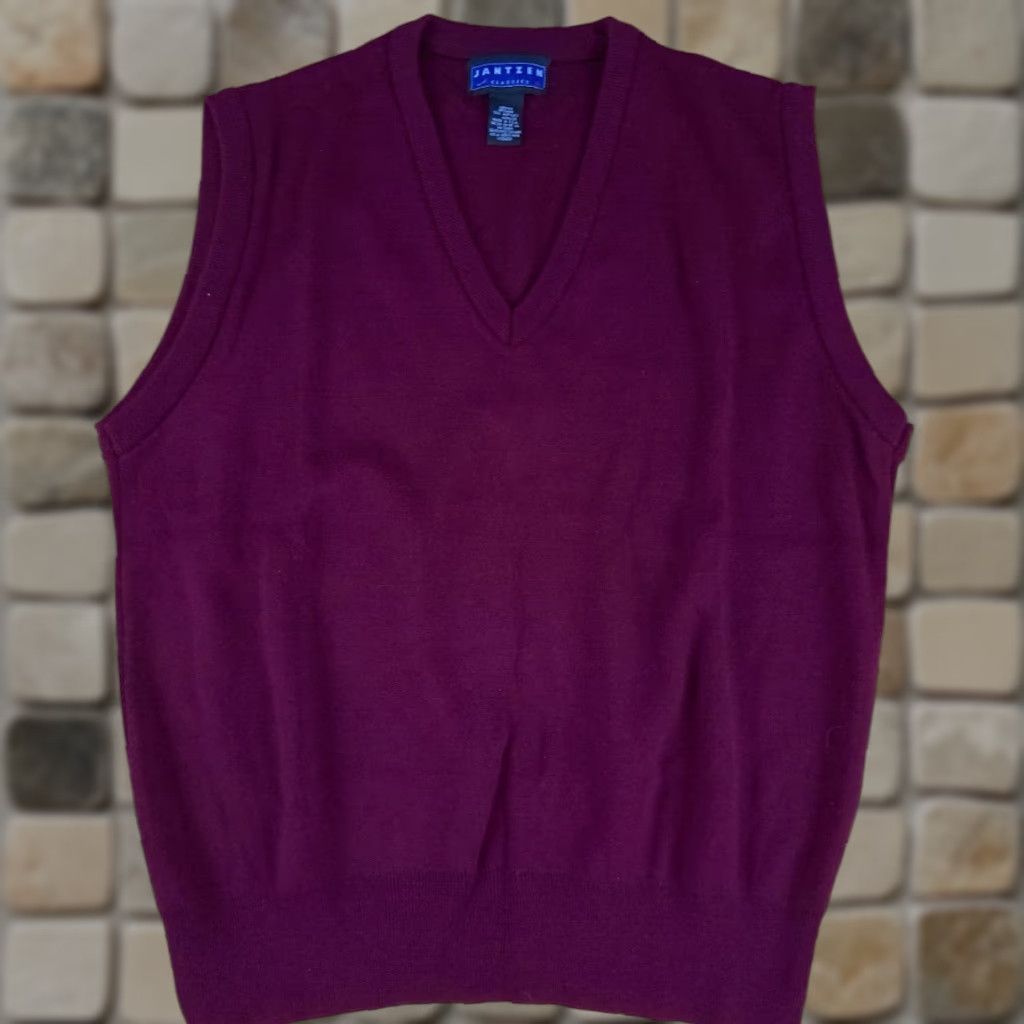 Jantzen VINTAGE Jantzen Knit Sweater Vest V-Neck M Red USA Made Men's Medium Knit Shirt Size US M / EU 48-50 / 2 - 1 Thumbnail
