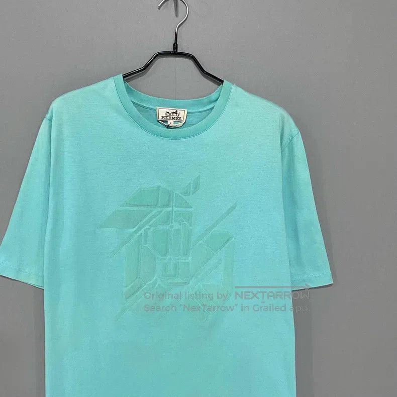 Hermes Hermes Mint Green 3D Printed Short Sleeve Size L / US 10 / IT 46 - 2 Thumbnail