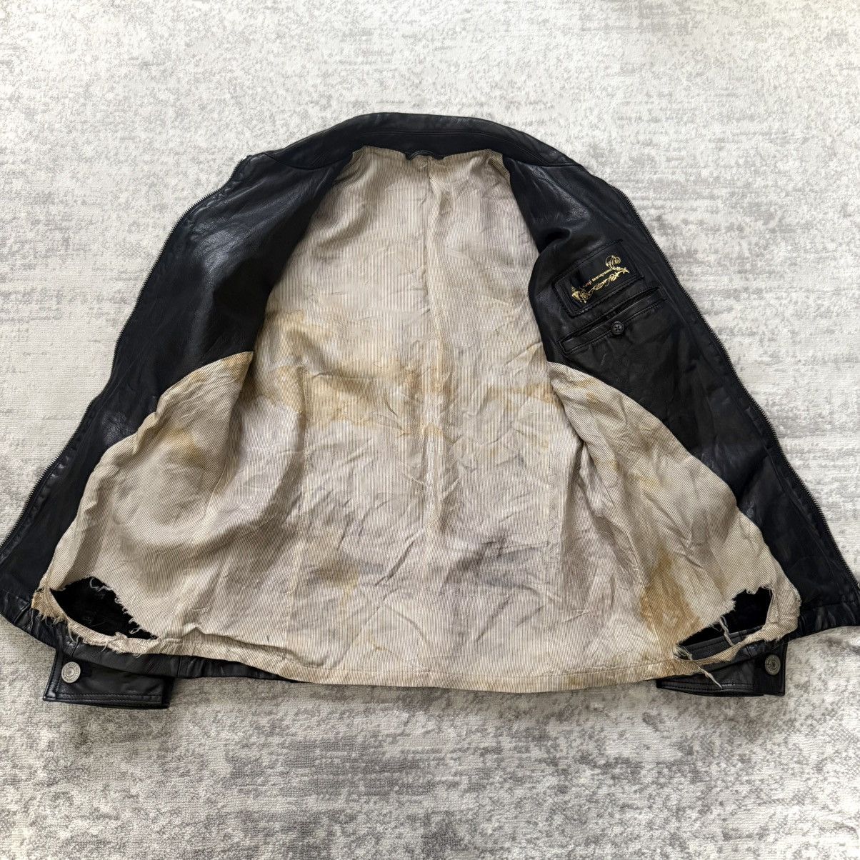Yohji Yamamoto Early 2000's Kyoji Maruyama Jersey Cowhide Leather Jacket Size US M / EU 48-50 / 2 - 6 Thumbnail