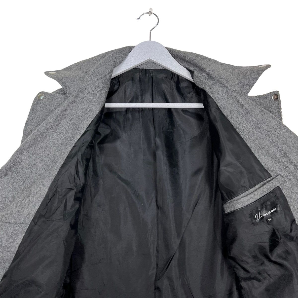 Japanese Brand 🔥 VMEN WOOL DOUBLE COLAR MOTO RIDER JACKET Size US M / EU 48-50 / 2 - 12 Thumbnail
