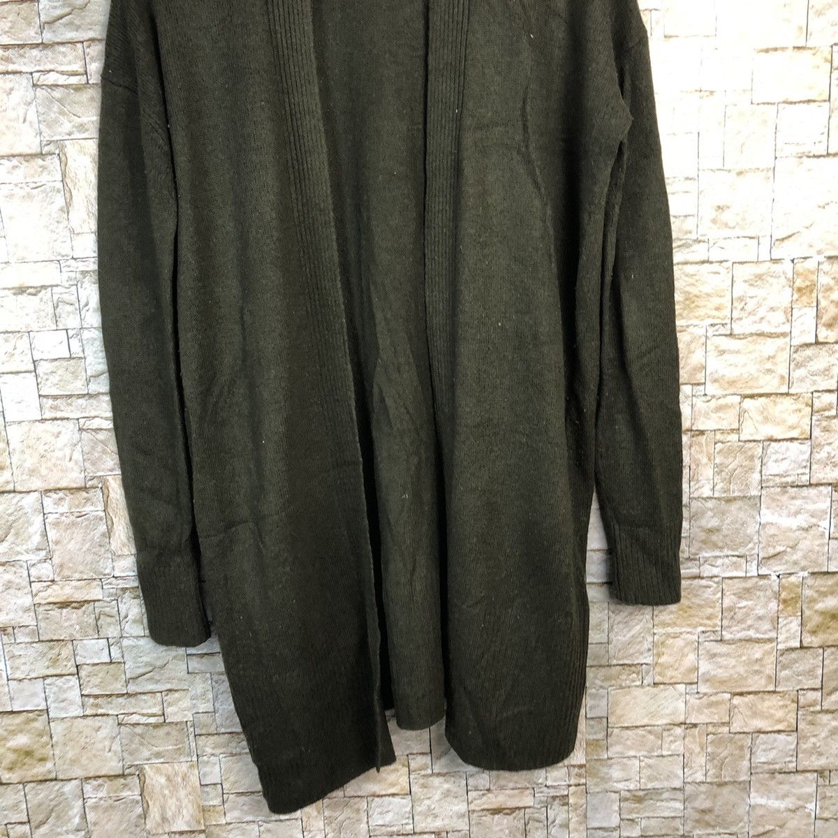 Homespun Knitwear × Uniqlo Uniqlo japan style Dark Green long Cardigan Knitwear #A656 Size M / US 6-8 / IT 42-44 - 2 Thumbnail