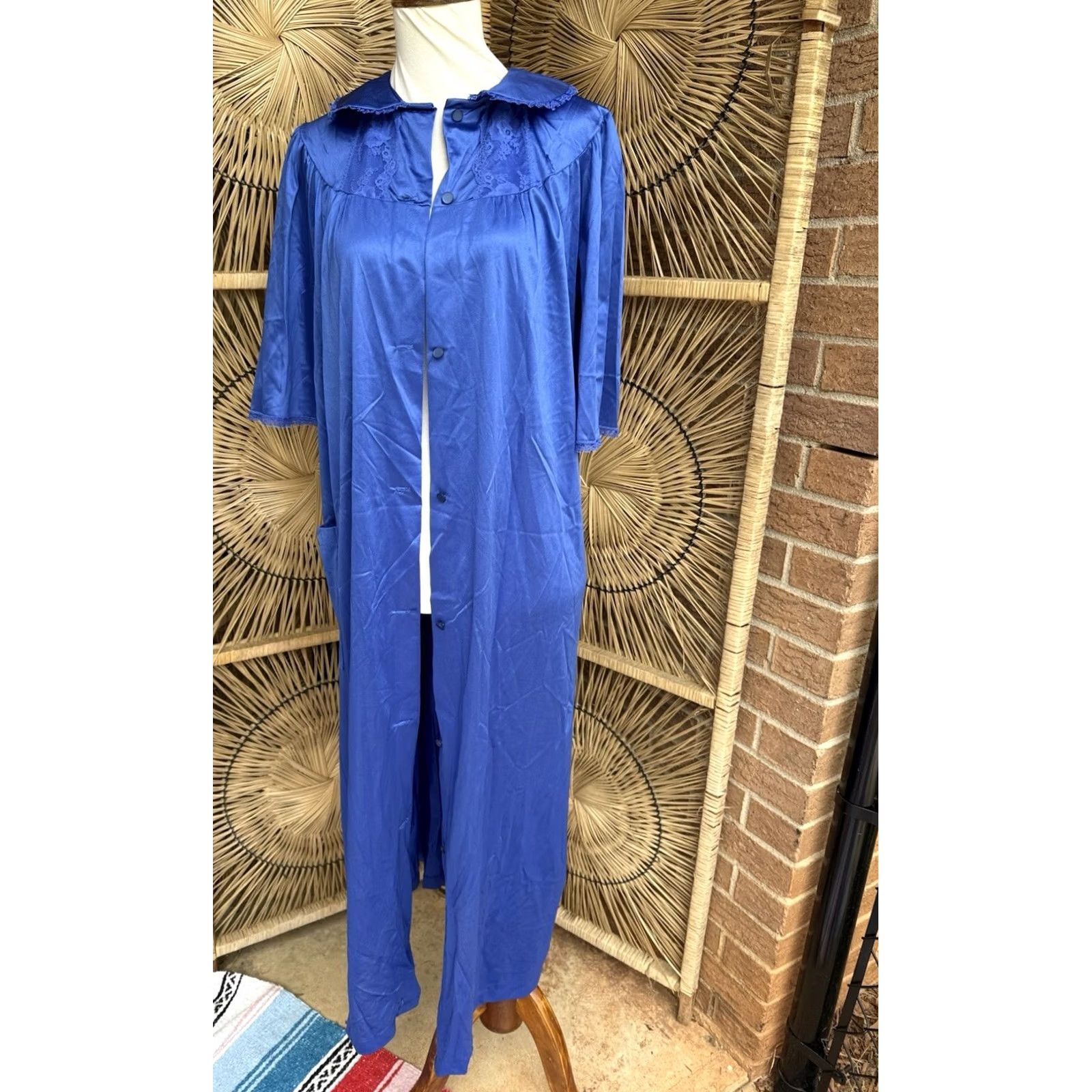 Vintage VINTAGE Nancy King Lingerie Nightgown Maxi Blue 100% Nylon M NYT USA Womens Nightwear Regular Size M Limited Tags Size ONE SIZE - 3 Thumbnail