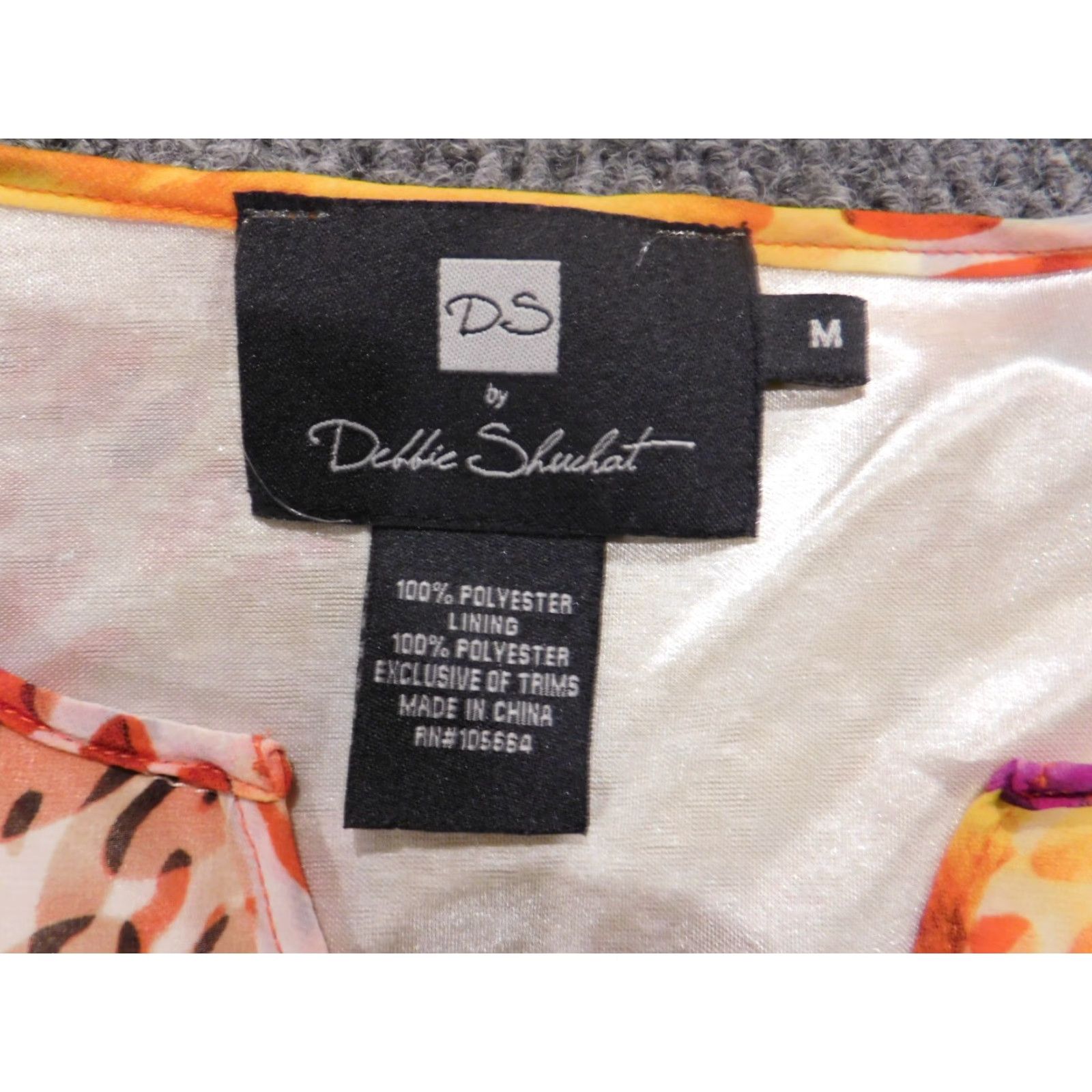 Vintage Debbie Shuchat Blouse Womens Medium orange floral stretch pullover Size M / US 6-8 / IT 42-44 - 4 Thumbnail