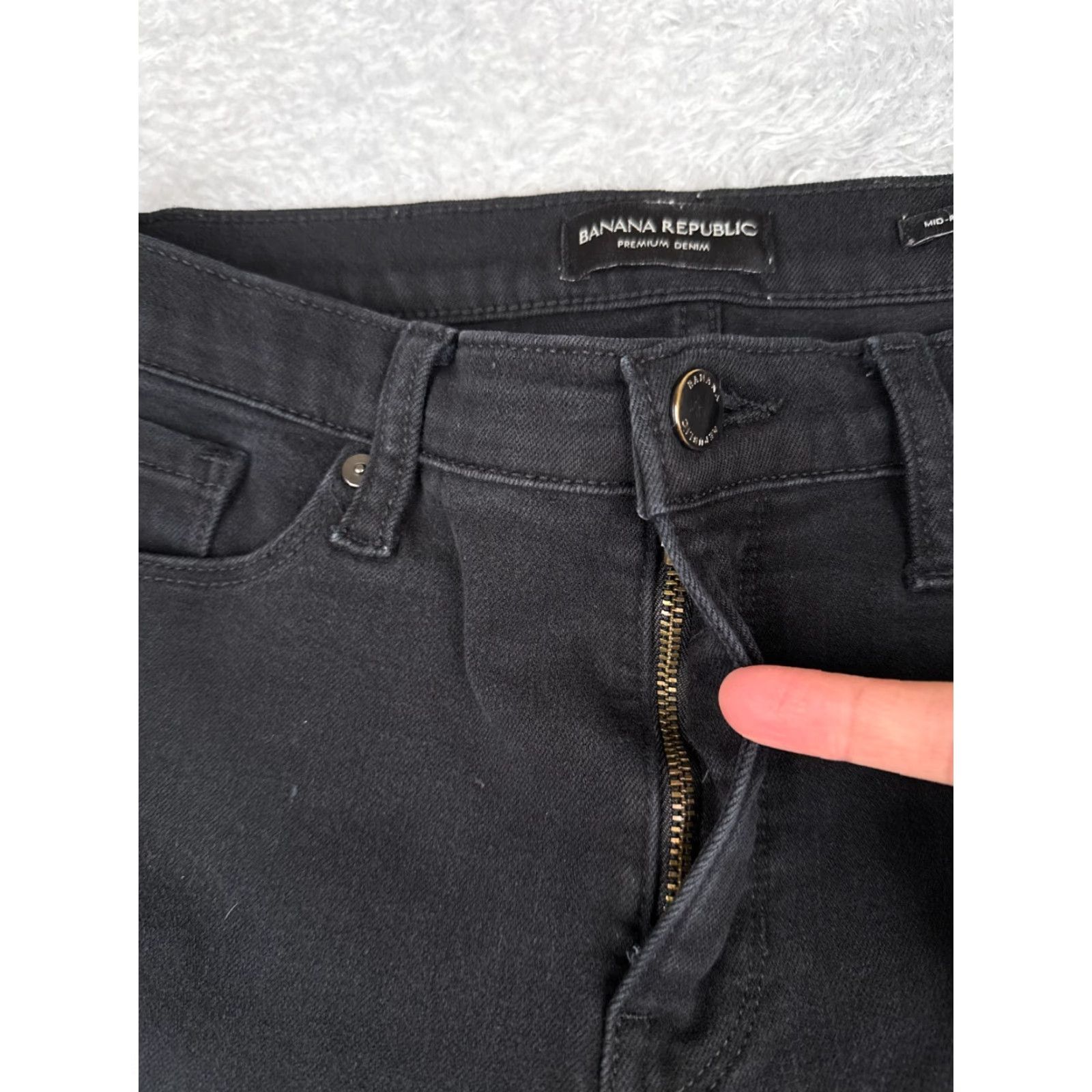 Banana Republic Banana Republic Jeans Women 29 Black Denim Skinny Mid Rise Cotton 29x25 Womens Size 29" - 5 Thumbnail