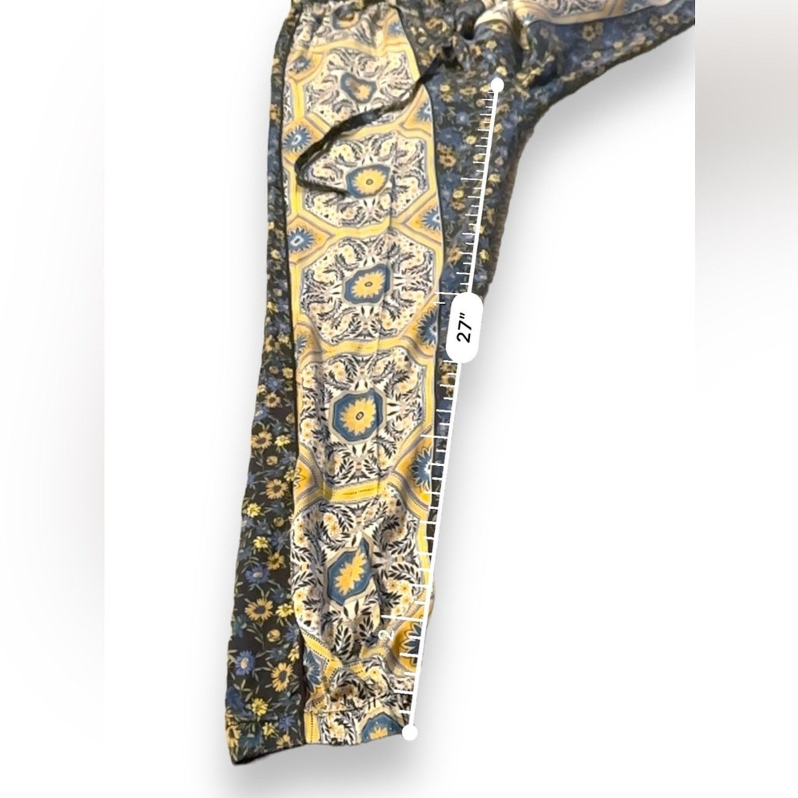 Johnny Was Johnny Was Silk Blend Floral Paisley Drawstring Pants Sz S Size 27" / US 4 / IT 40 - 10 Thumbnail