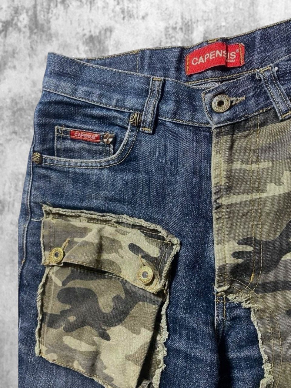Japanese Brand CDG Dolce Gabbana Style y2k Denim Camo Military Pants Jeans Size US 30 / EU 46 - 4 Thumbnail