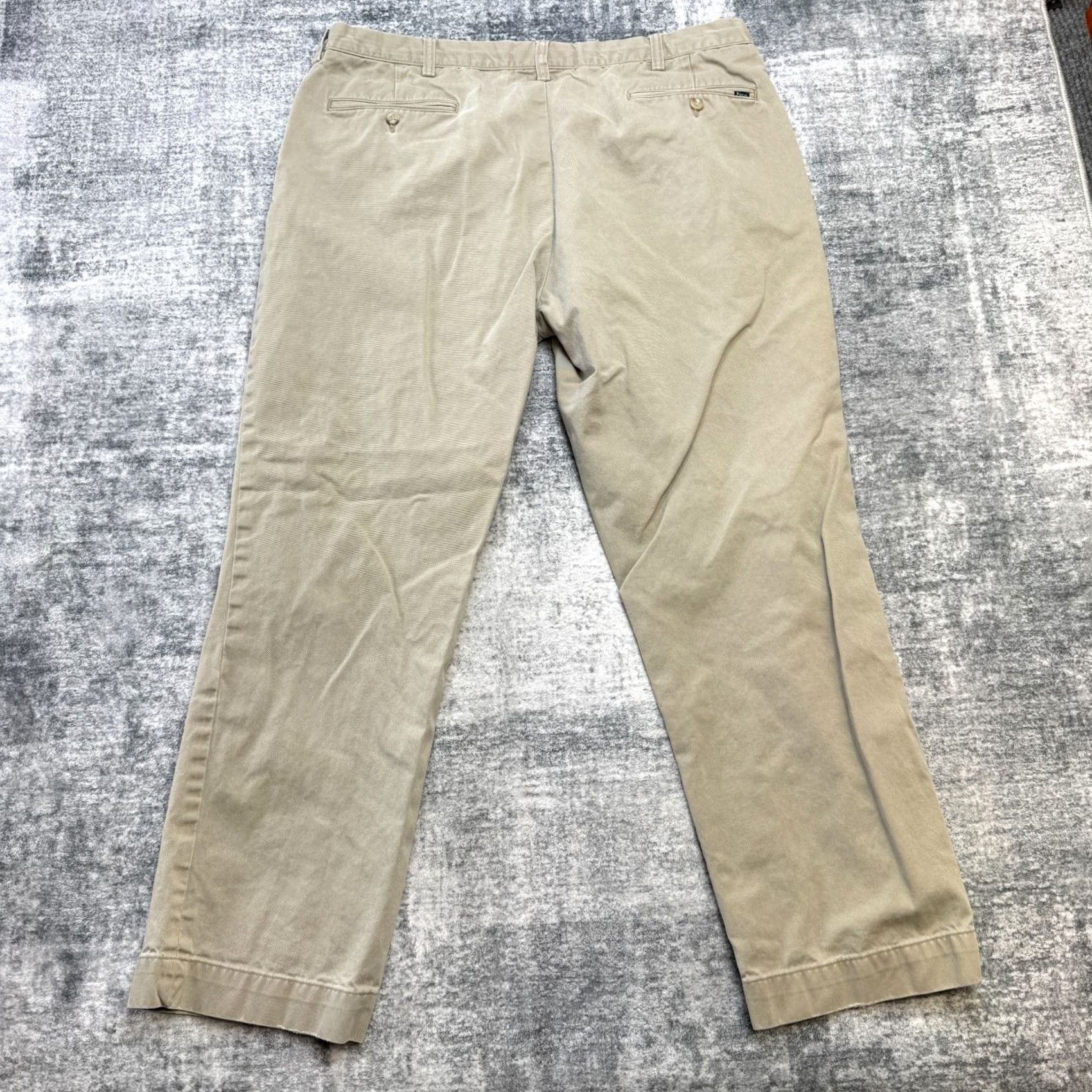 Polo Ralph Lauren Polo Ralph Lauren Pants Mens 37x28 Khaki Classic Straight Chino Twill Cotton Beige Beige Flat Front Slash Pocket 38 Size US M / EU 48-50 / 2 - 5 Thumbnail