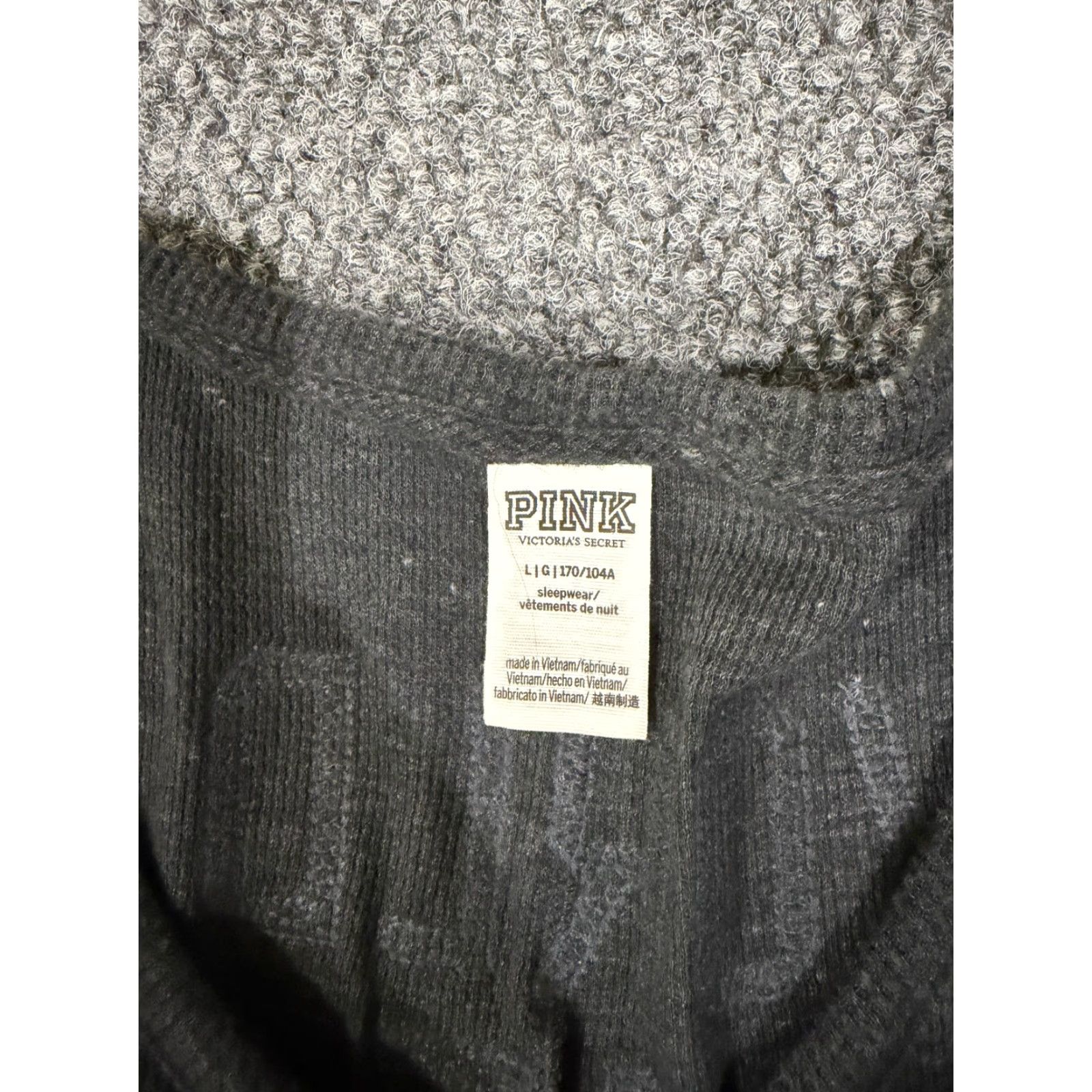 Victoria's Secret Victoria's Secret Pajama Top Shirt Women's L Gray Knit Cami Logo Embellished Sleepwear Modern Lightweight, Machine Washable Size ONE SIZE - 3 Thumbnail